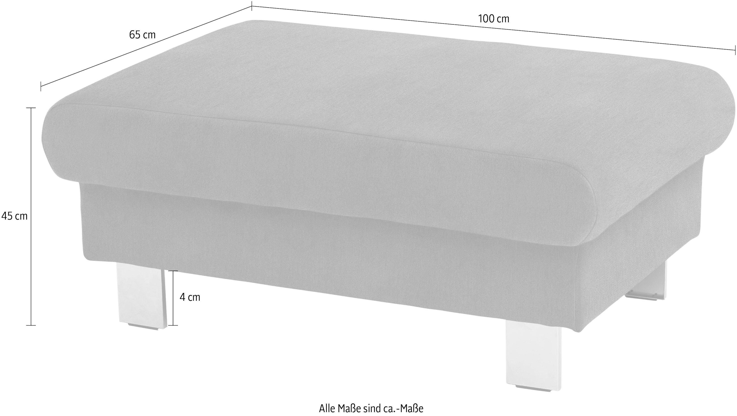 COTTA Polstergarnitur »Komaris U-Form«, (Set), Set bestehend aus: Wohnlandschaft mit Kopfteilverstellung & Hocker