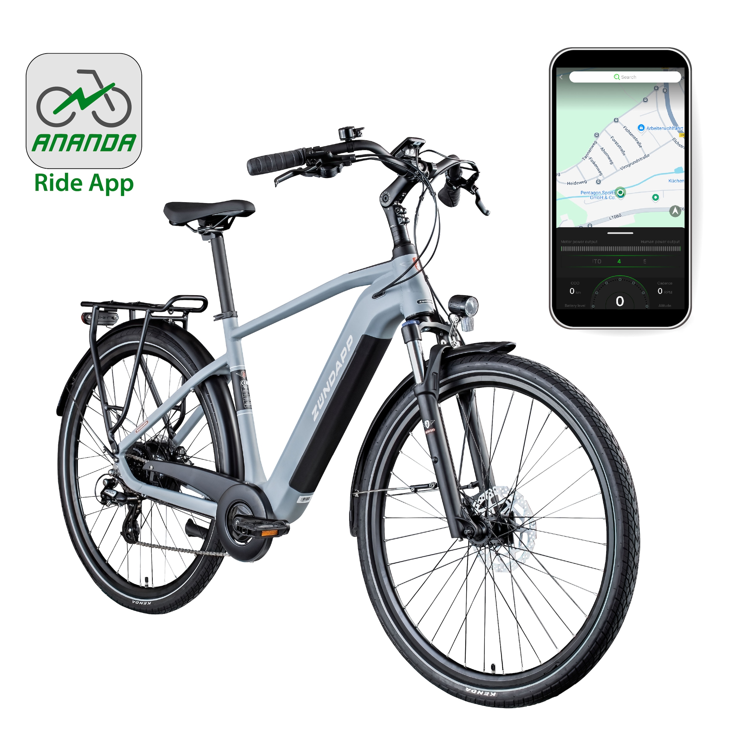 Zündapp »Z810« 24 Gang Shimano Altus RD-M310 Schaltwerk Kettenschaltung Heckmotor 250 W Pedelec, Elektrofahrrad für Herren