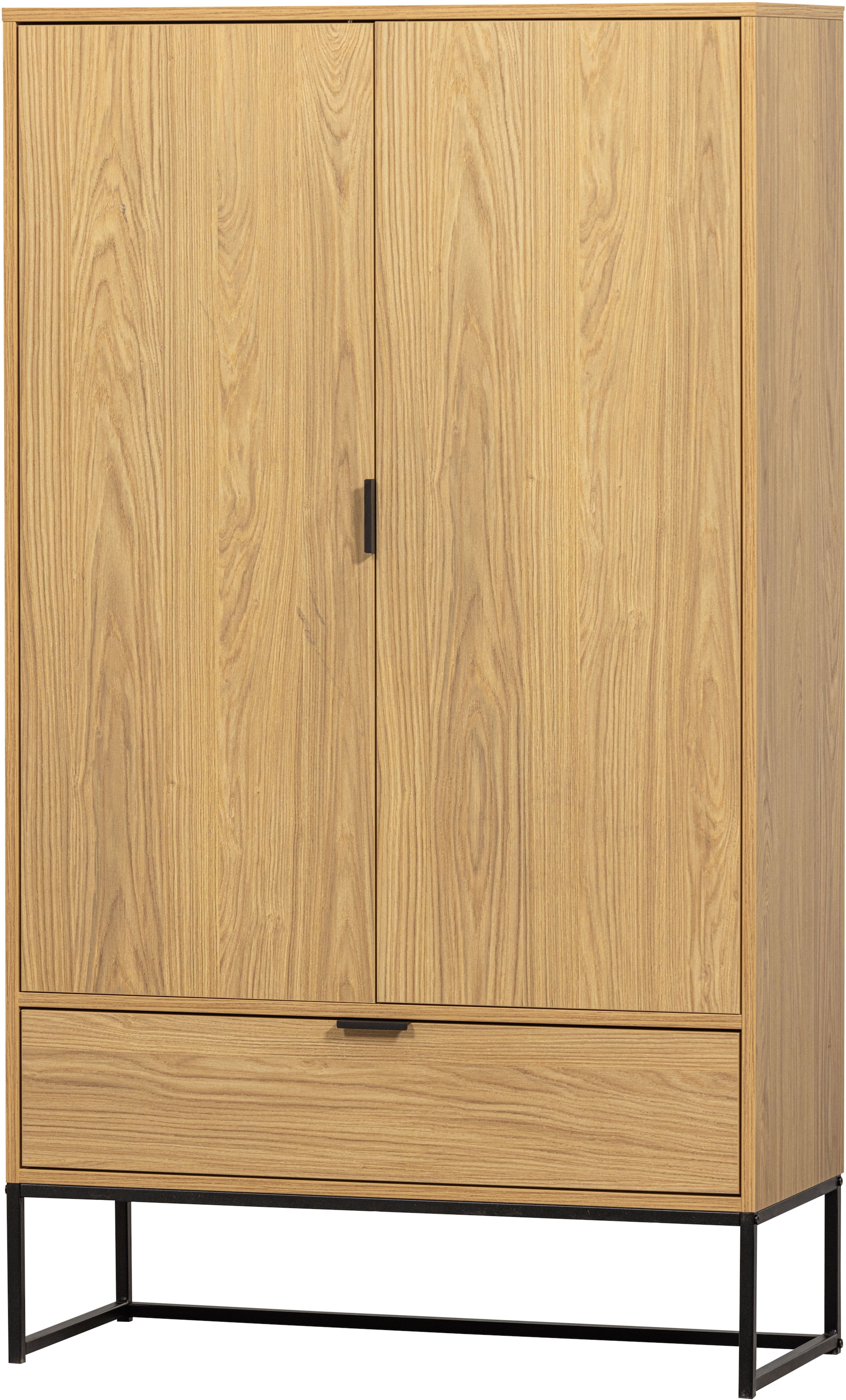 WOOOD Mehrzweckschrank »WOOOD SILAS 2-TÜREN SCHRANK EICHE DEKOR [fsc]« Silas Schrank aus Eichenmelamin auf Metall, 2 Türen und viel Stauraum