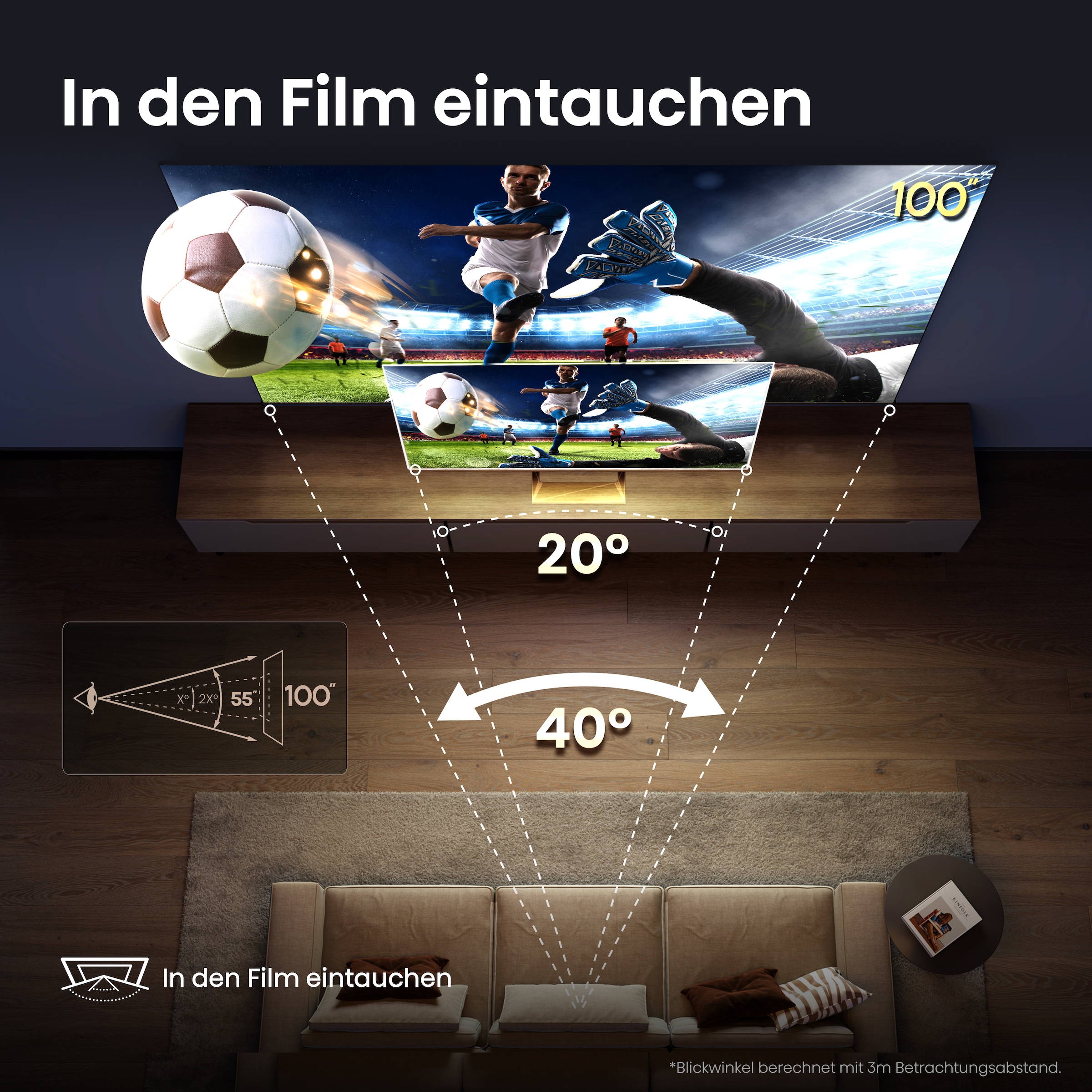 Hisense QLED-Fernseher »100E77NQ PRO«, 4K Ultra HD, Smart-TV, 4K UHD, QLED
