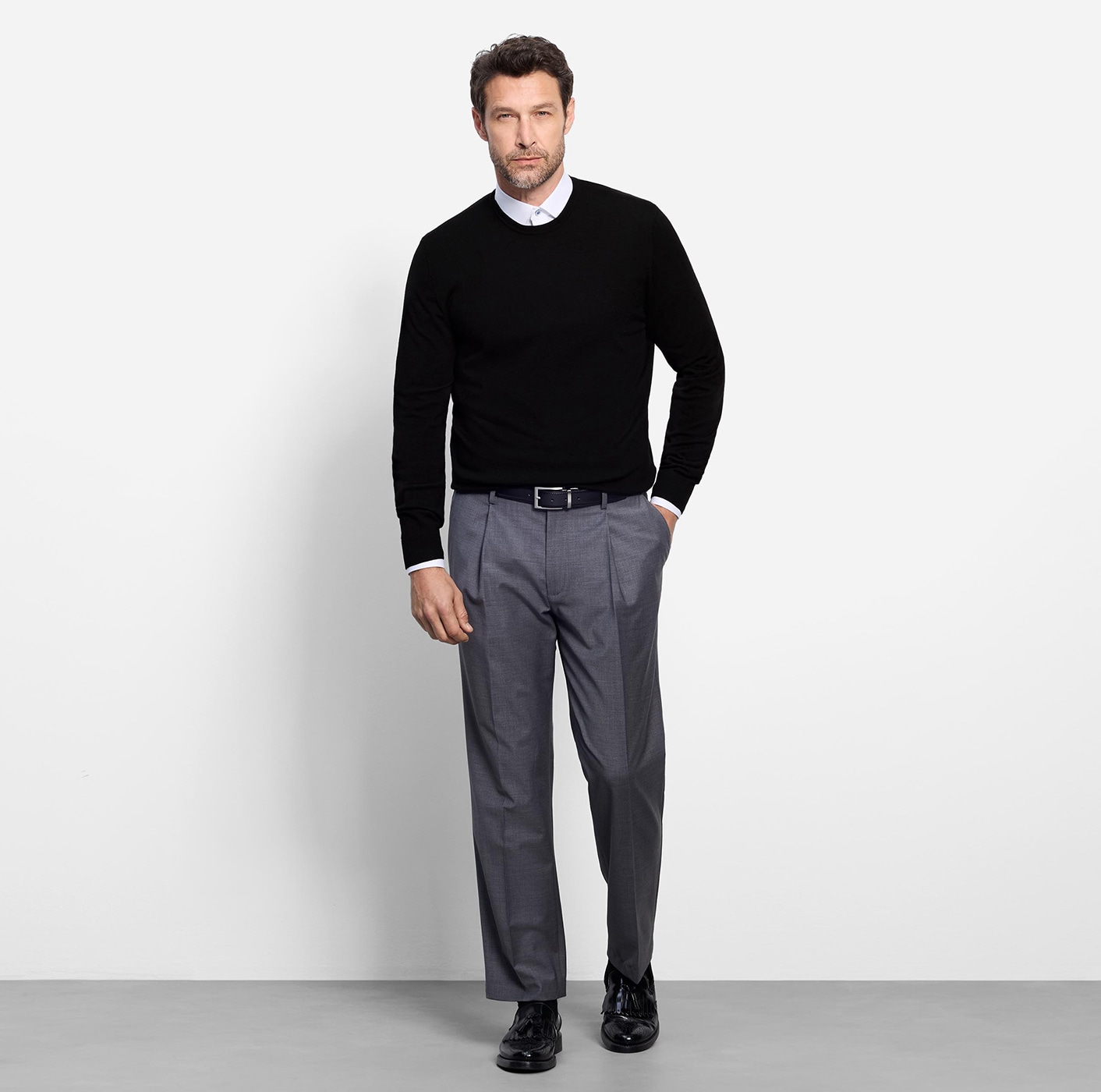 OLYMP Rundhalspullover »OLYMP Strick Casual« moderner Strickpullover