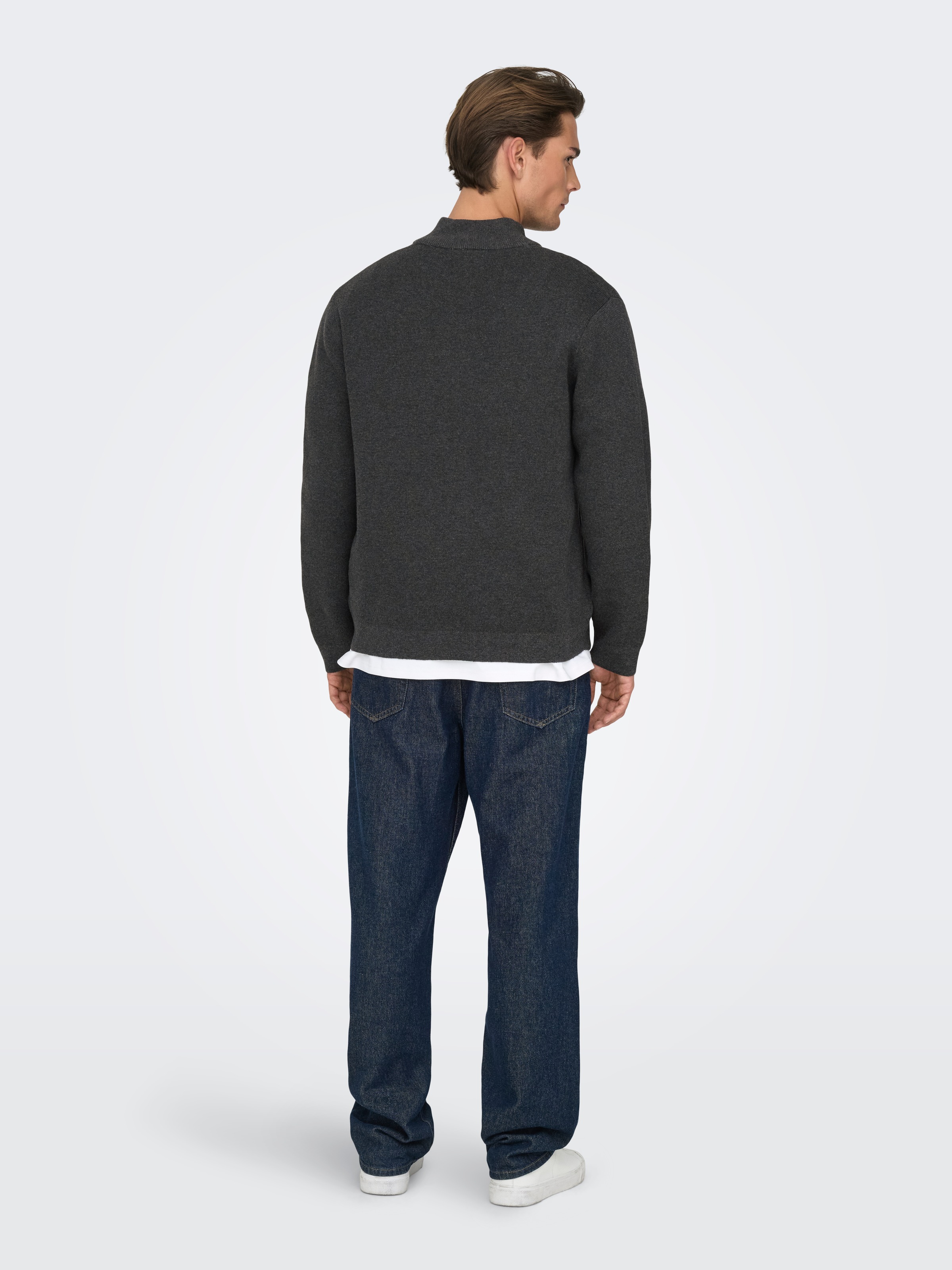 ONLY & SONS Troyer »ONSTING LIFE REG HALF ZIP KNIT NOOS« Baumwolle, regular fit