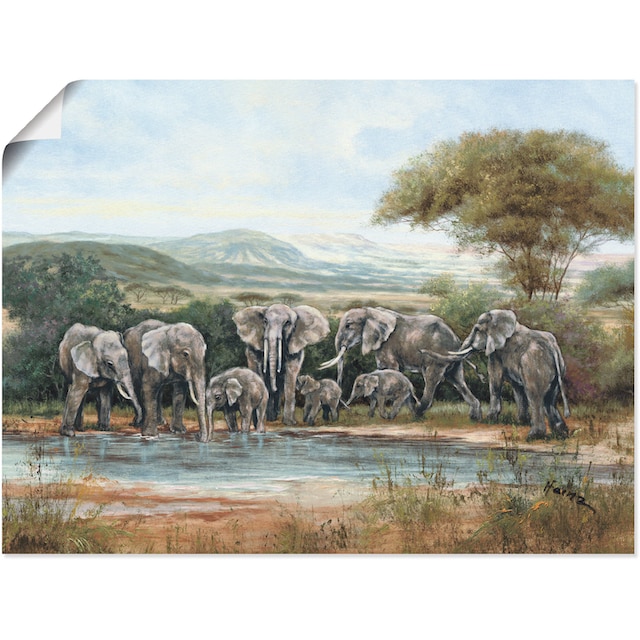 Artland Wandbild »Elefantenfamilie«, Elefanten Bilder, (1 St.), als  Alubild, Leinwandbild, Wandaufkleber oder Poster in versch. Größen im OTTO  Online Shop