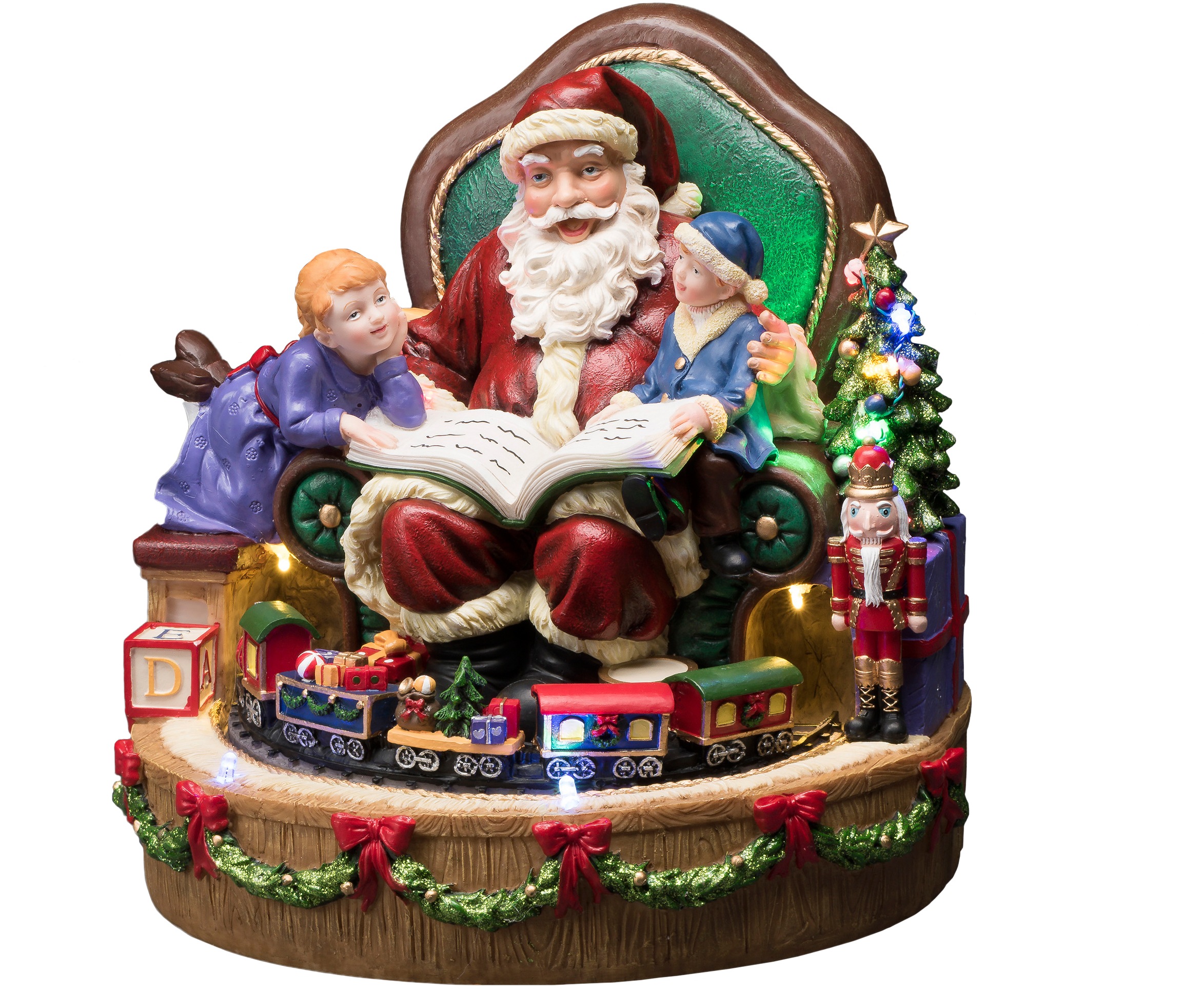 KONSTSMIDE Weihnachtsfigur »Weihnachtsdeko«, LED Szenerie Weihnachtsmann mit Kindern und Zug