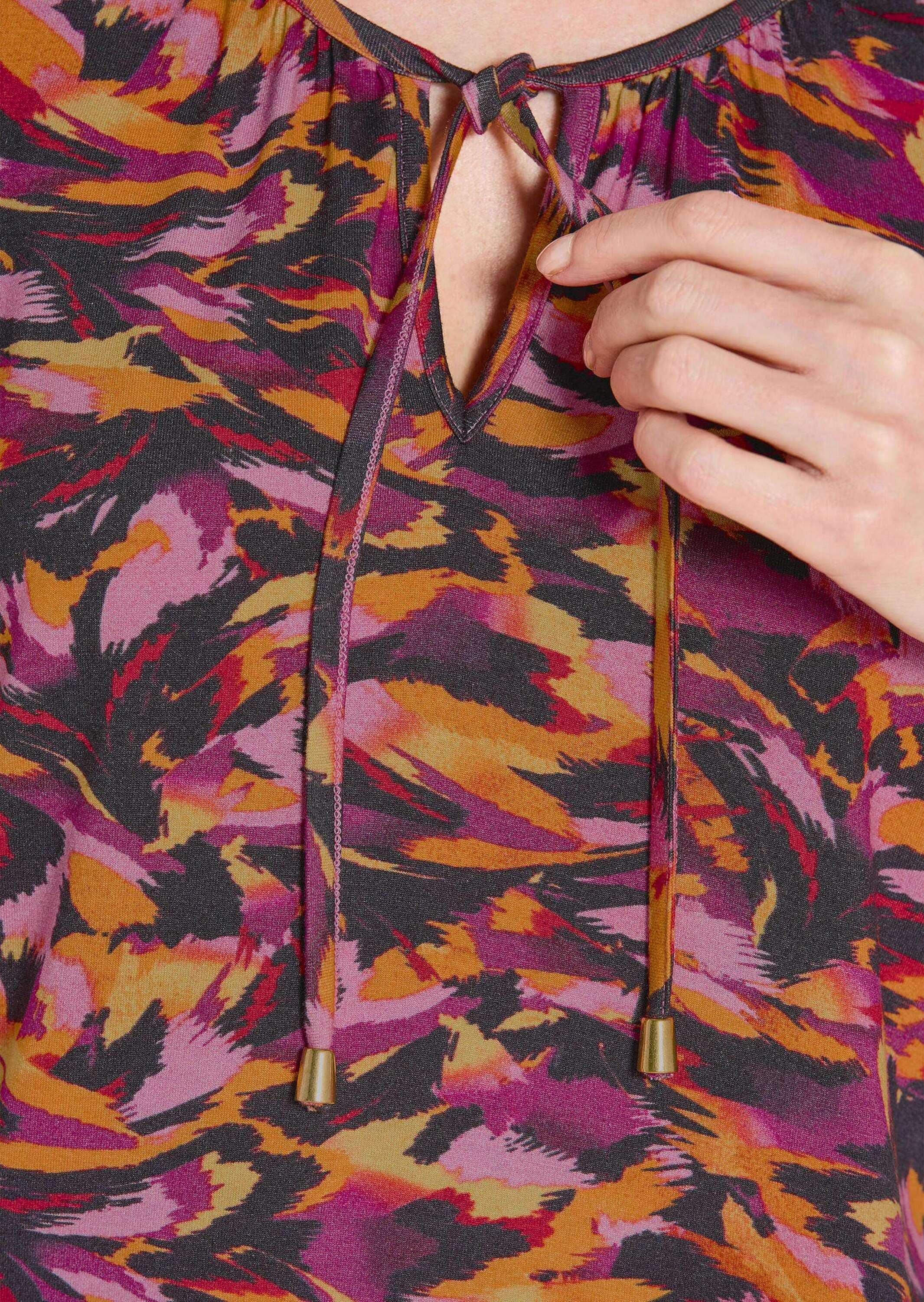 GOLDNER Print-Shirt »Kurzgröße Jersey-Shirt mit Bindebändern«