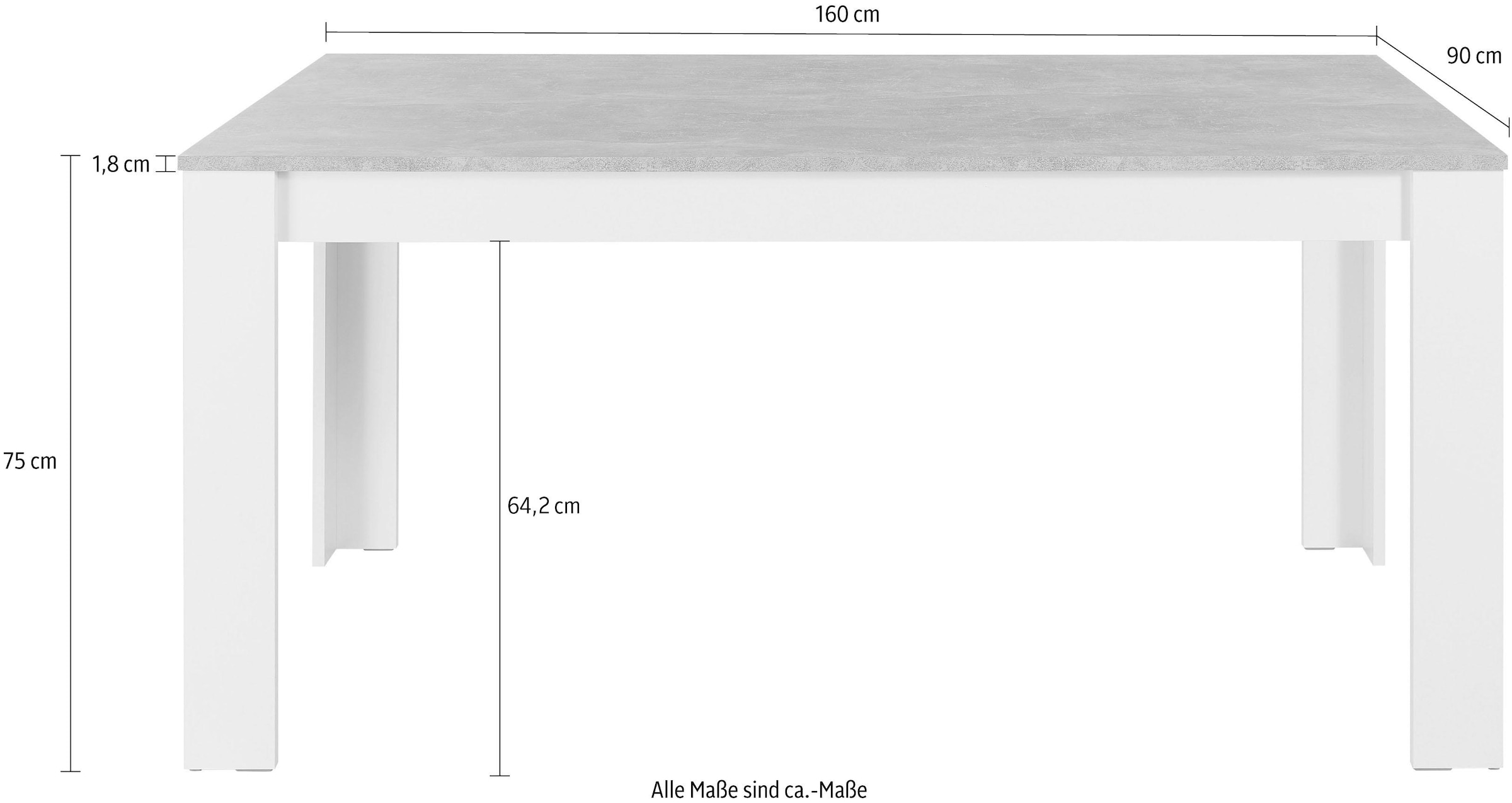 Homexperts Esstisch »Zabona«, (1 St., Zabona), Esstisch, Breite 160 cm