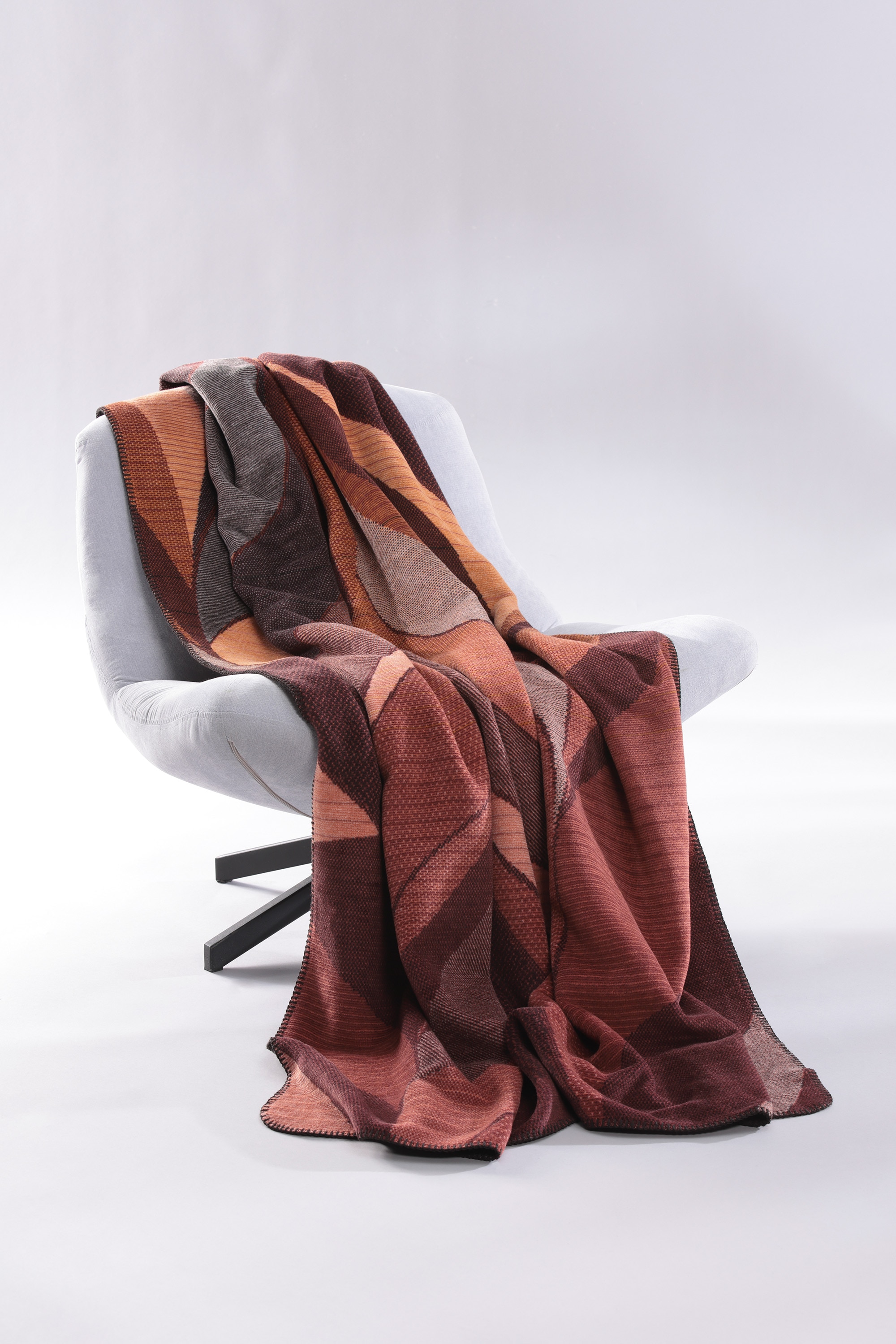 Biederlack Wohndecke »Wohndecke Autumn Ember mit geketteltem Zierstich«, Made in Germany