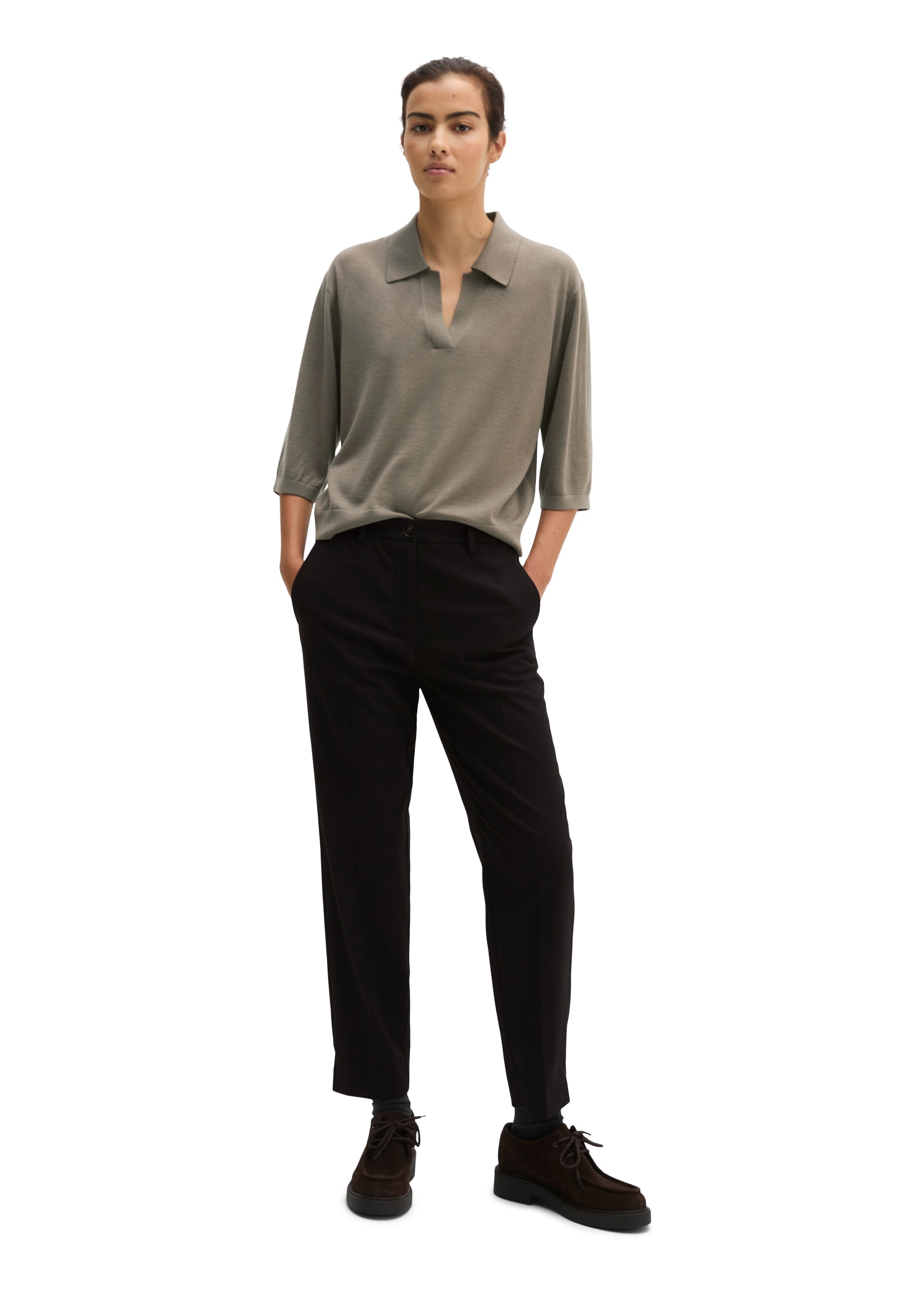 Marc O'Polo Stoffhose »MALIN SLIM«  mit geschlitztem Saum, Slim Fit