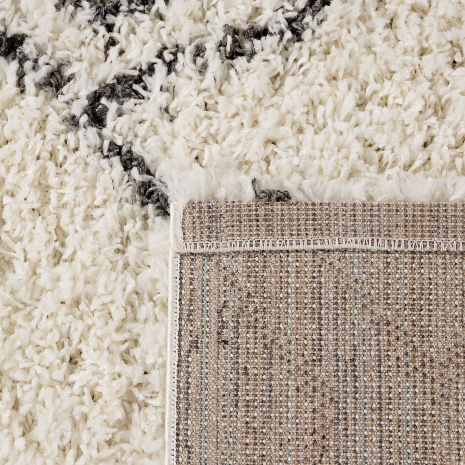 Paco Home Hochflor-Teppich »Kalmar 448«, rechteckig, 44 mm Höhe, Shaggy, Scandi Design, modernes Rauten Muster, weich & kuschelig