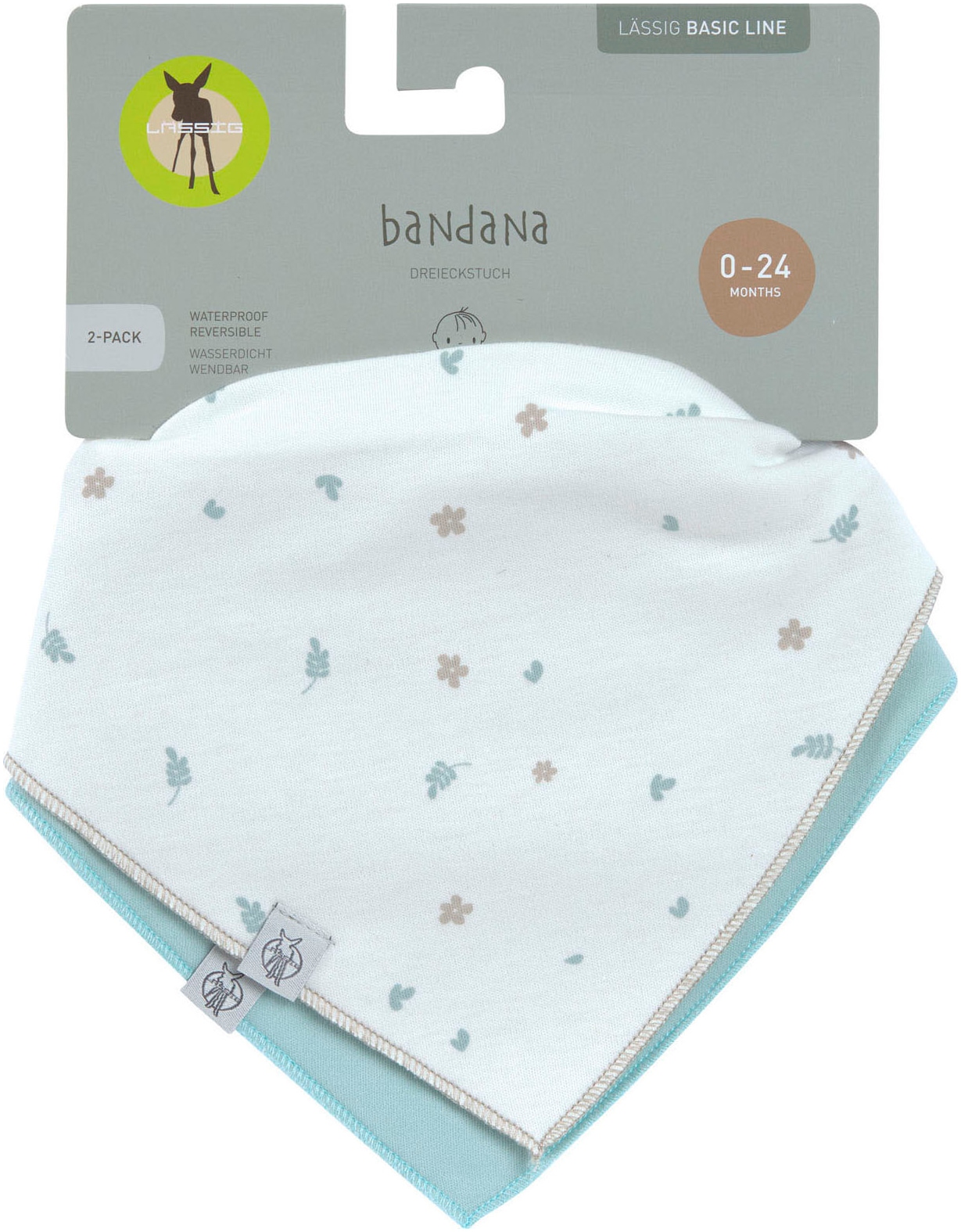 LÄSSIG Dreieckstuch »Bandana, Floral«, für Babys; wasserdicht