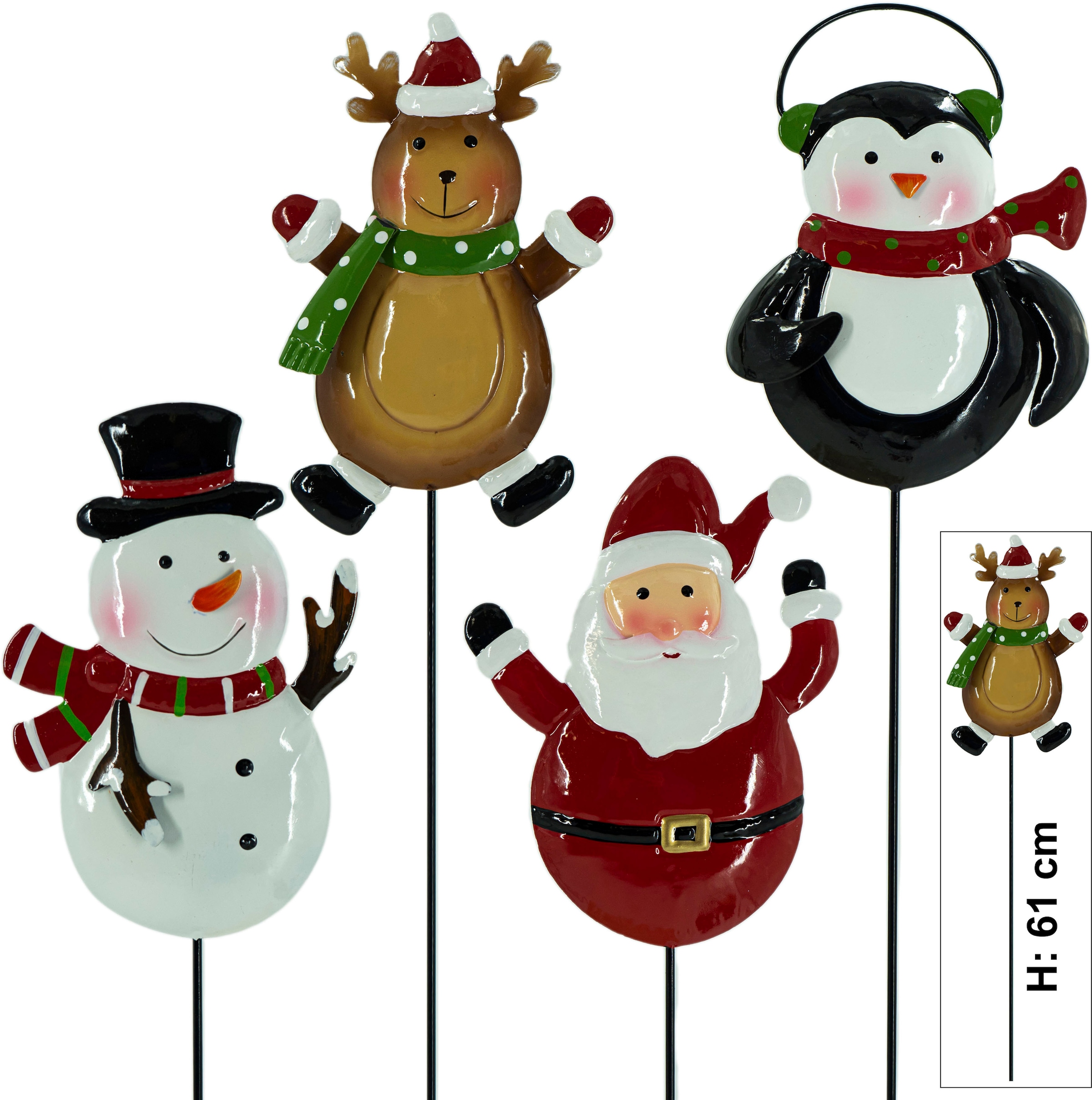 NOOR LIVING Weihnachtsfigur »Gartenstecker mit Weihnachtsmotiv«, aus Metall, Höhe ca. 61 cm
