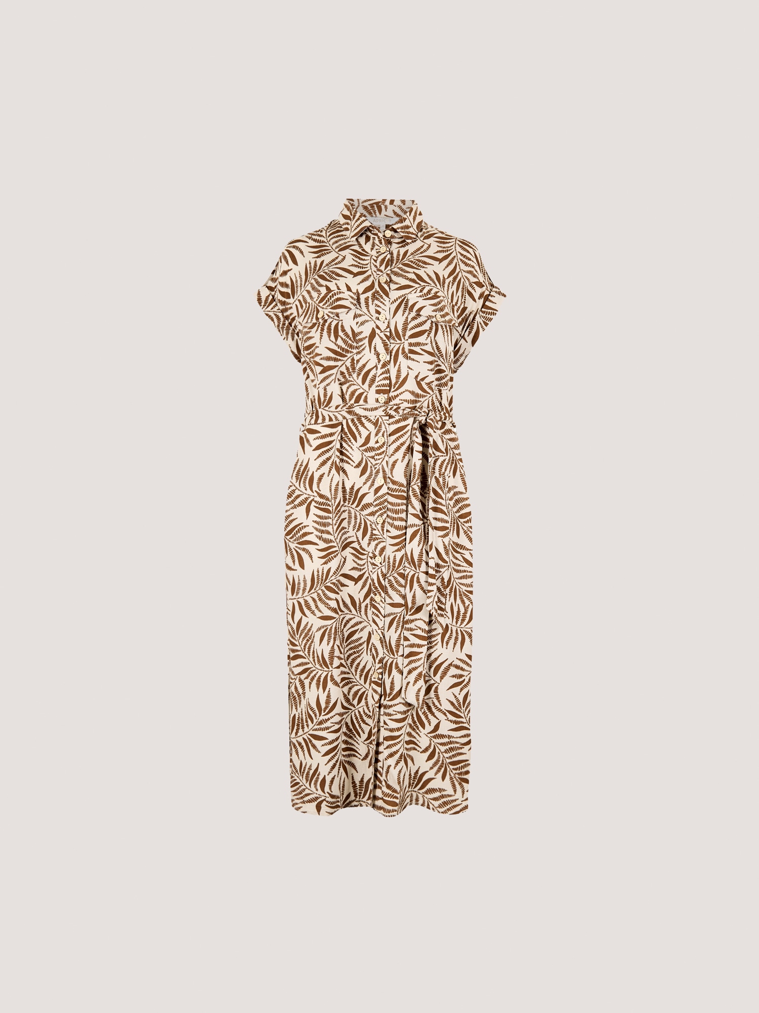 Apricot Midikleid »Midikleid« mit Stoffgürtel, 2 tlg. mit Blattprint