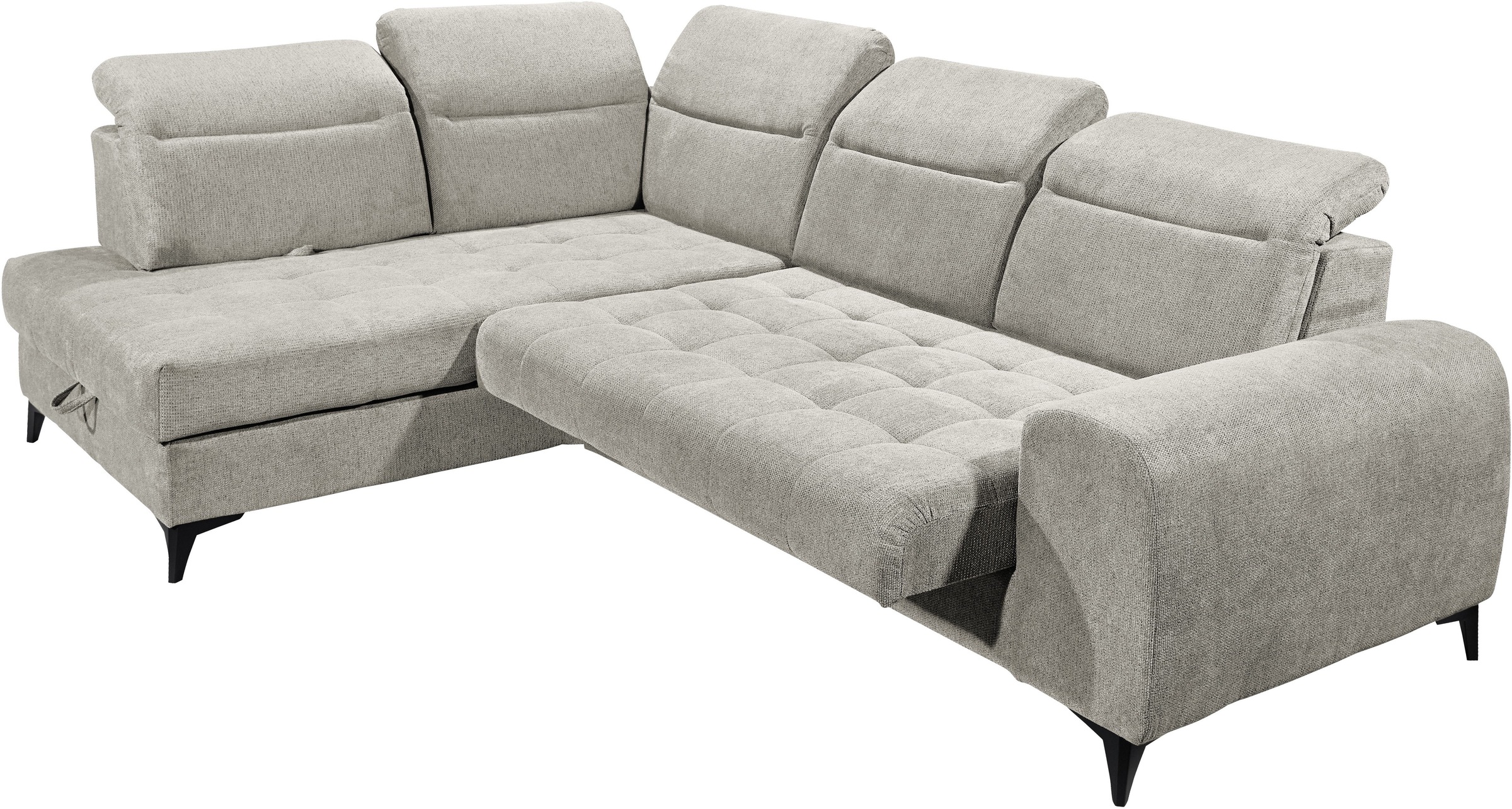ED EXCITING DESIGN Ecksofa »Rockdale L-Form mit Bettfunktion, Bettkasten«, Kopfteilverstellung, Sitztiefenverstellung & USB-Port