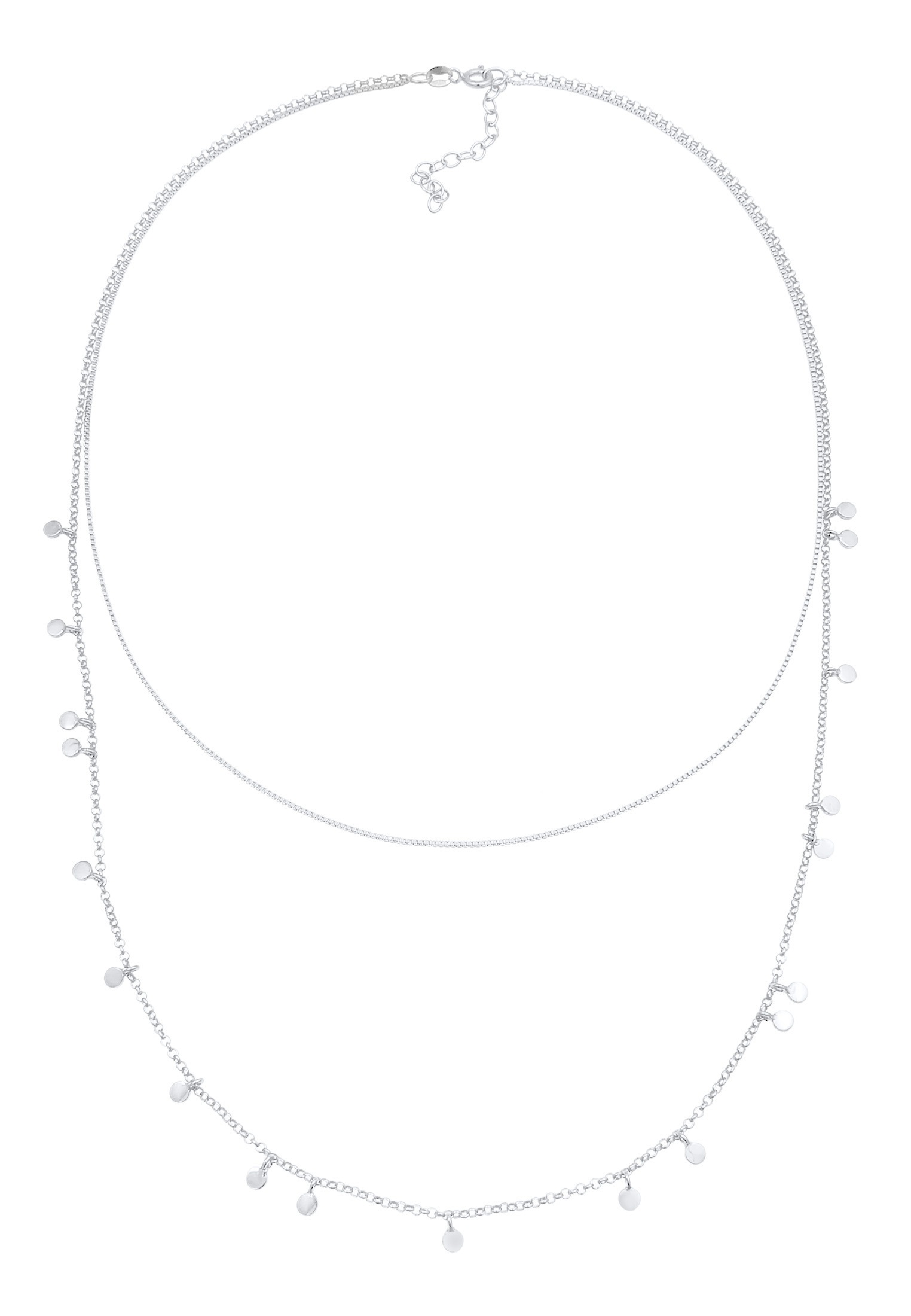 Elli Silberkette »Halskette Layer Plättchen 925 Sterling Silber«