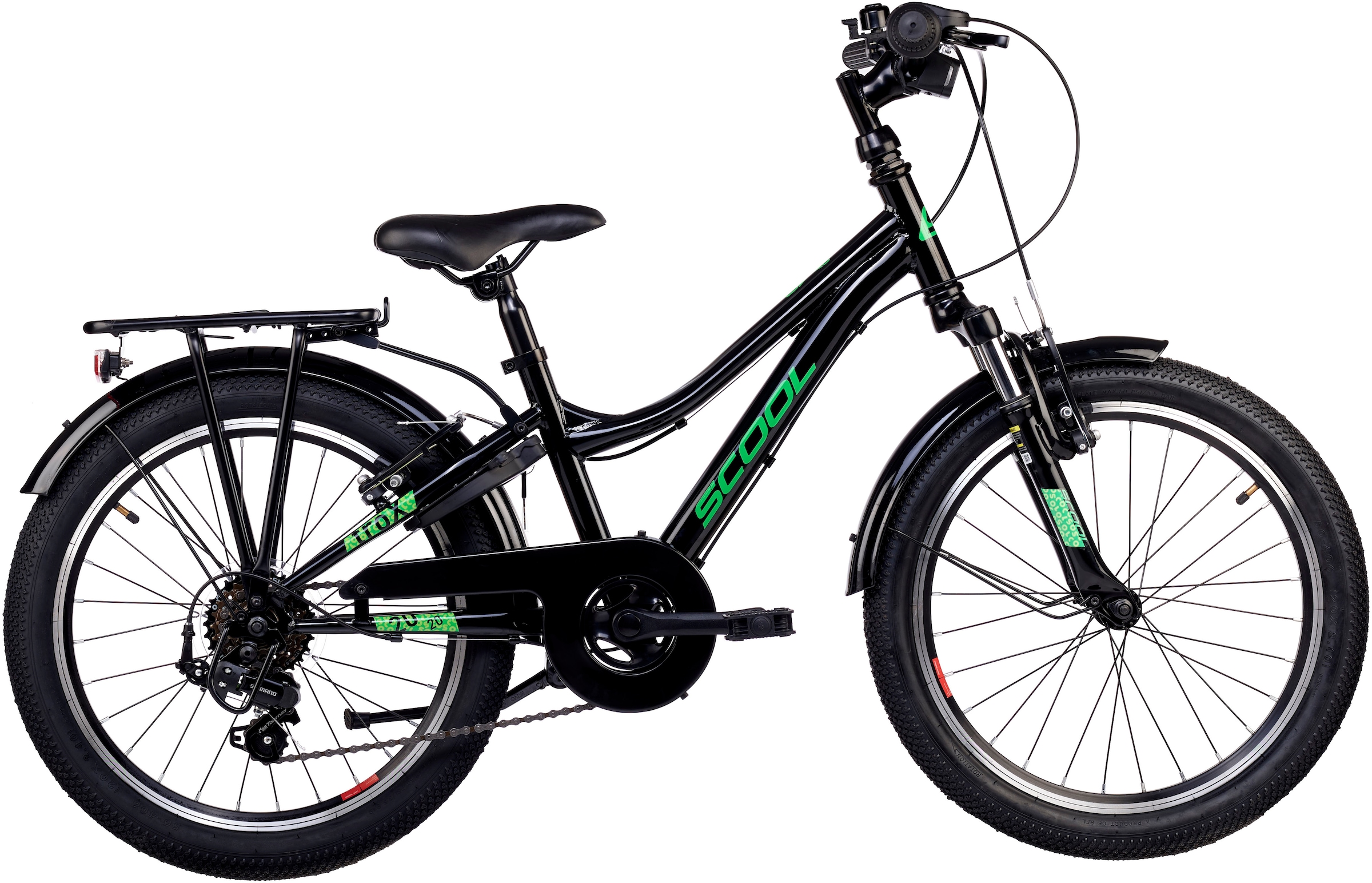 S’Cool Kinderfahrrad »S'COOL troX« 6 Gang Shimano Kettenschaltung in schwarz, Größe 20 Zoll (50,80 cm)