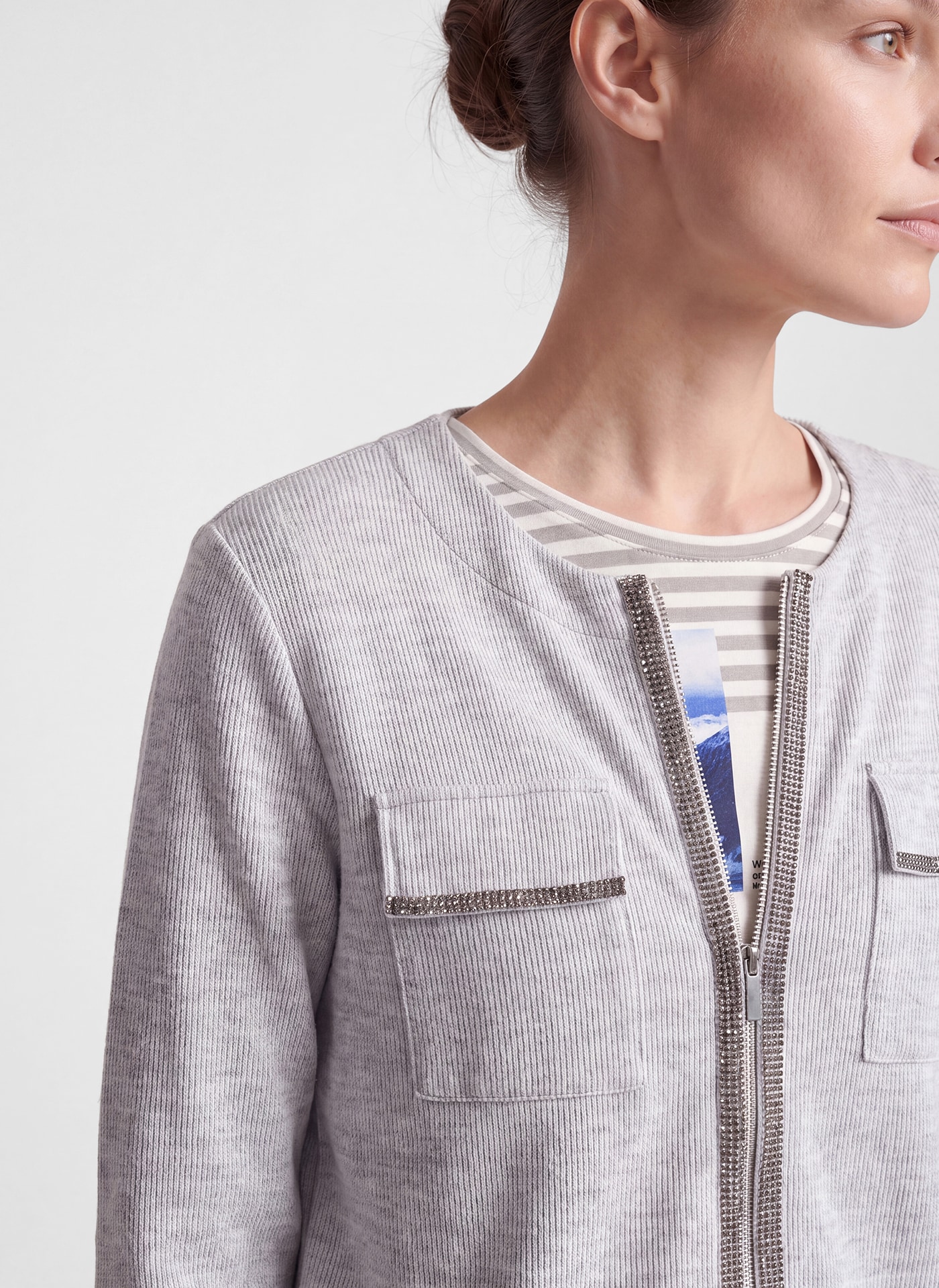 Rabe Blouson ohne Kapuze mit Reißverschluss und Glitzer-Details
