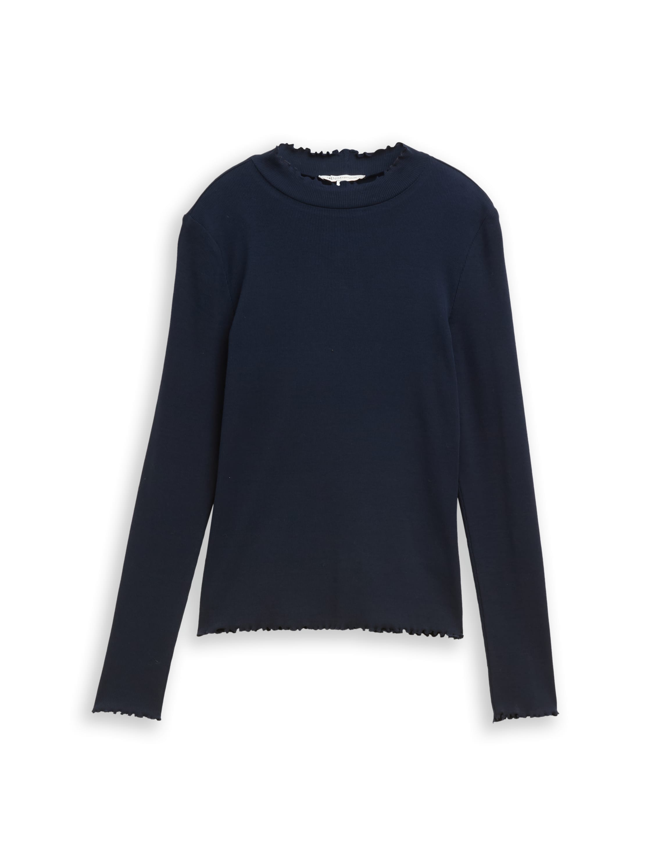 TOM TAILOR Denim Langarmshirt in Ripp-Optik