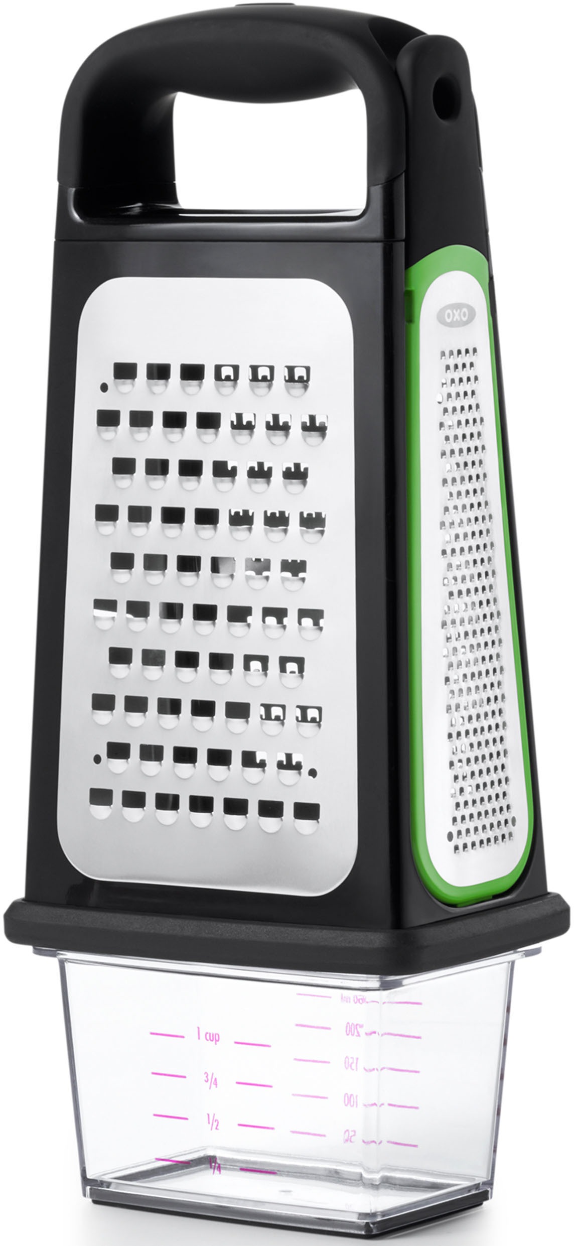 OXO Good Grips Multireibe »Good Grips«, Geätzte-Vierkantreibe mit Auffangbehälter und abnehmbarem Zestenreißer