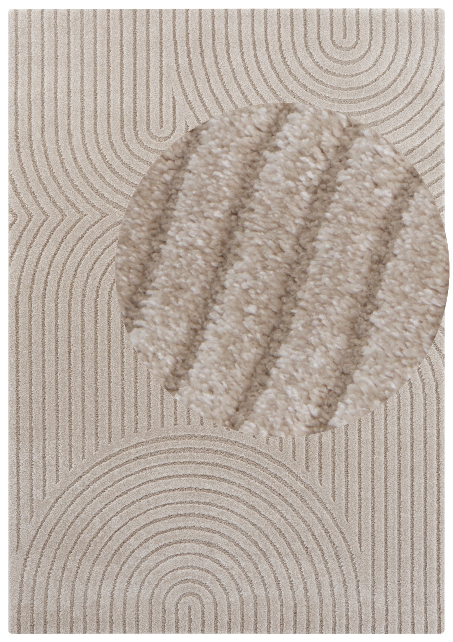 ELLE DECORATION Designteppich »Panglao«, rechteckig, softer Kurzflor, Hoch-Tief-Effekt, robust & pflegeleicht, Scandi-Look