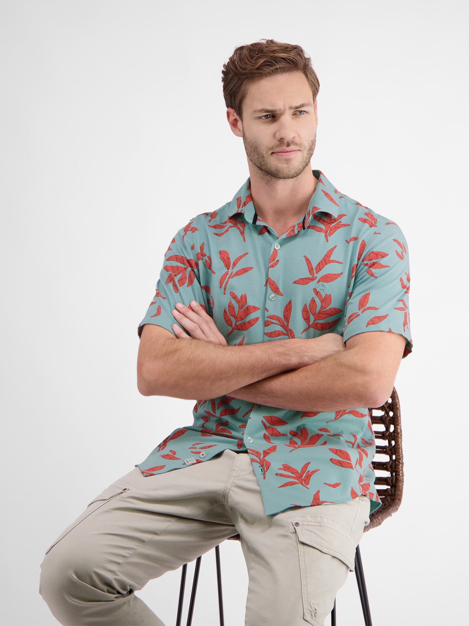 LERROS Kurzarmhemd »LERROS Kurzarmhemd mit floralem Print«
