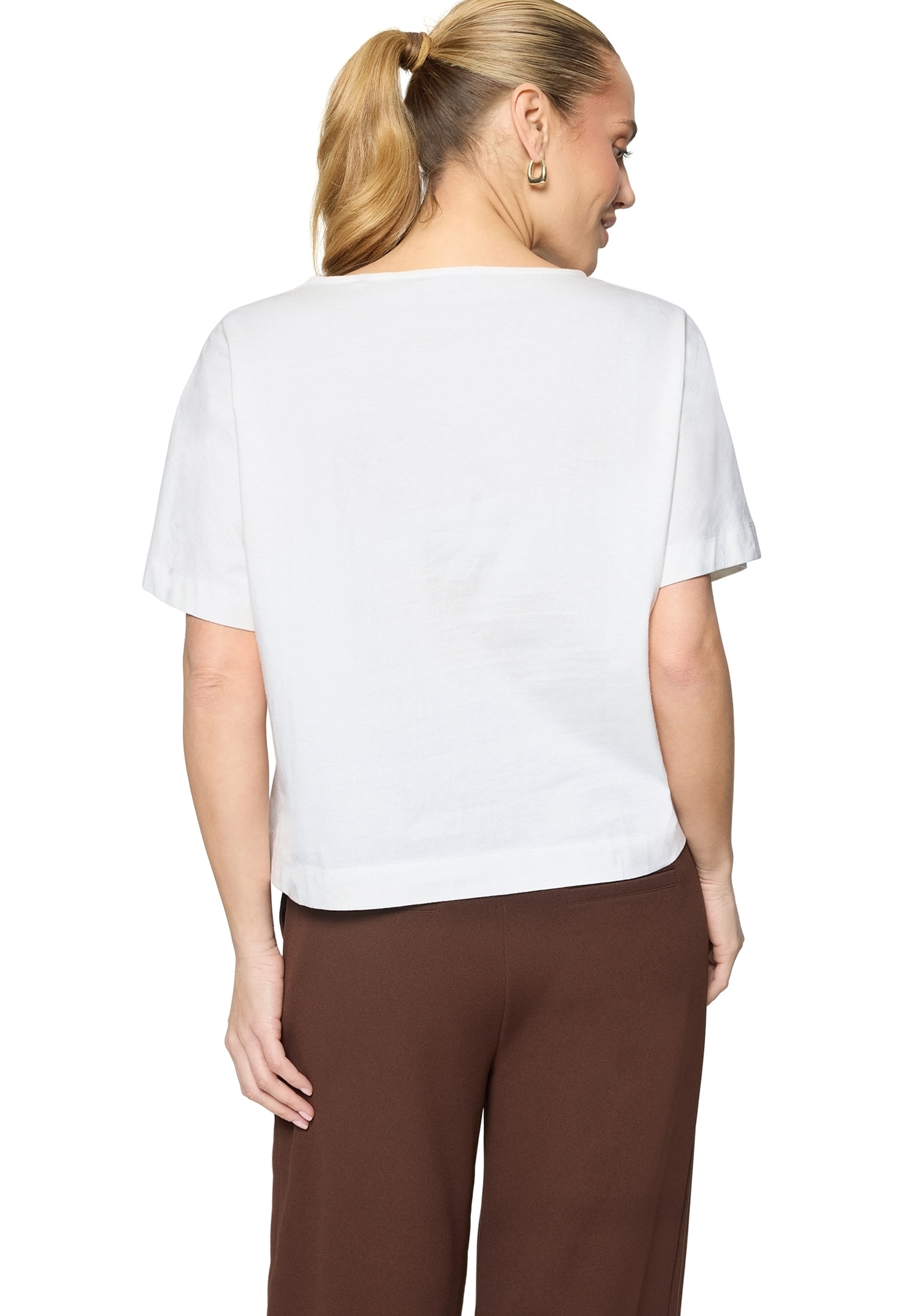 Zero T-Shirt »Baumwoll-T-Shirt mit Stickerei«