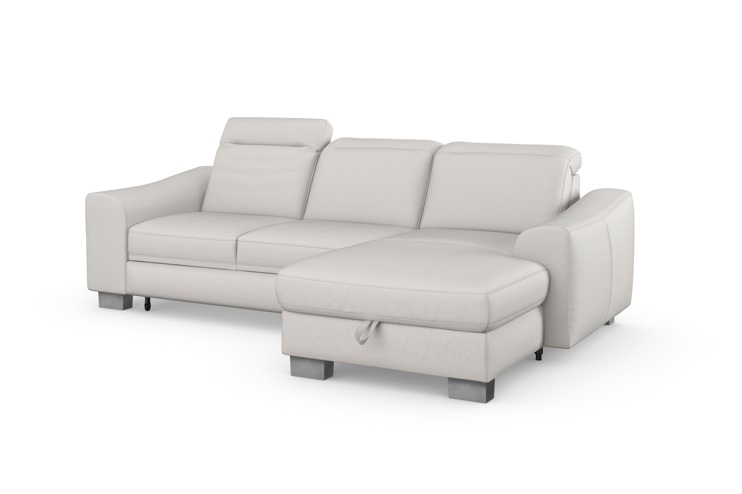 sit&more Ecksofa »Dundee L-Form«, mit Federkern und Edelstahlfüßen, wahlweise mit Kopfteilverstellung