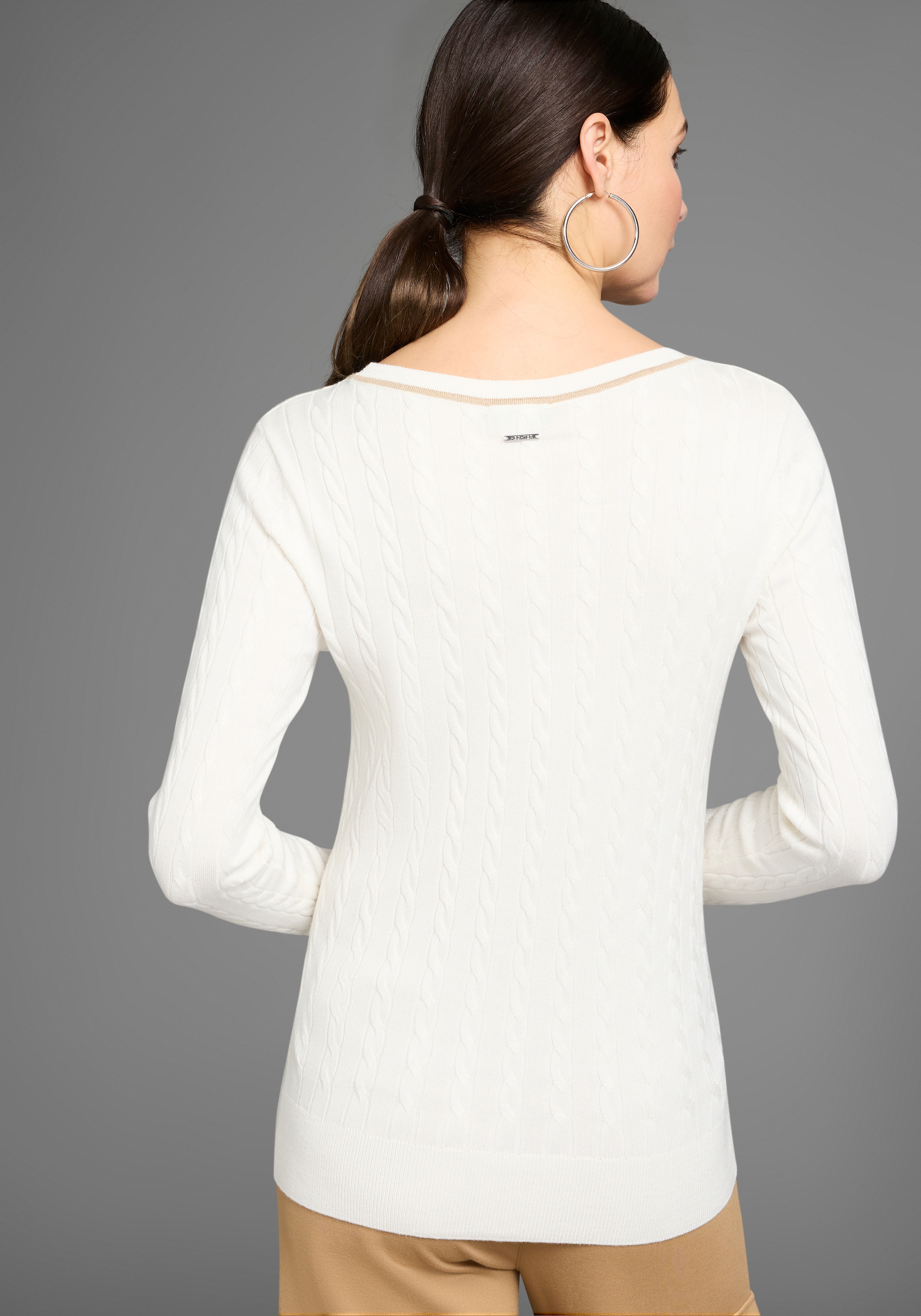 HECHTER PARIS Strickpullover, mit elegantem Zopfstrickmuster