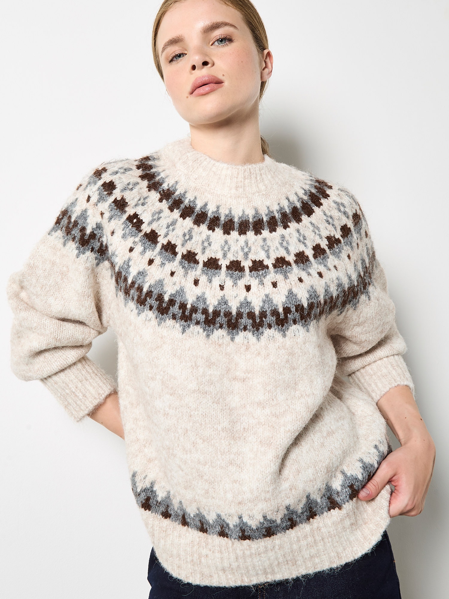Apricot Strickfleece-Pullover »Strickpullover« im Norwegerstil