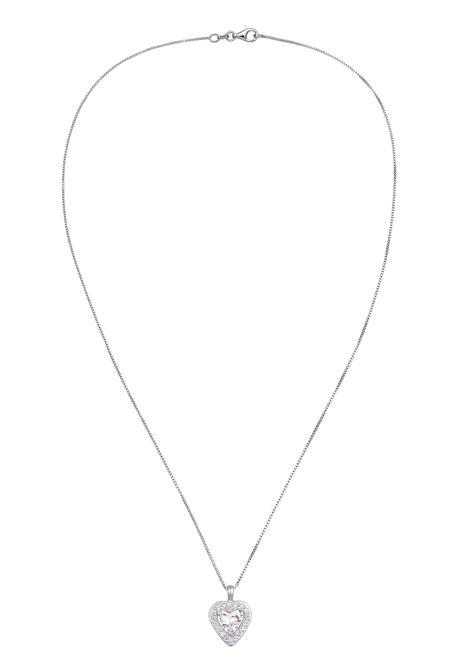 Elli Silberkette »Halskette Herz Zirkonia Anhänger Liebe 925 Silber«