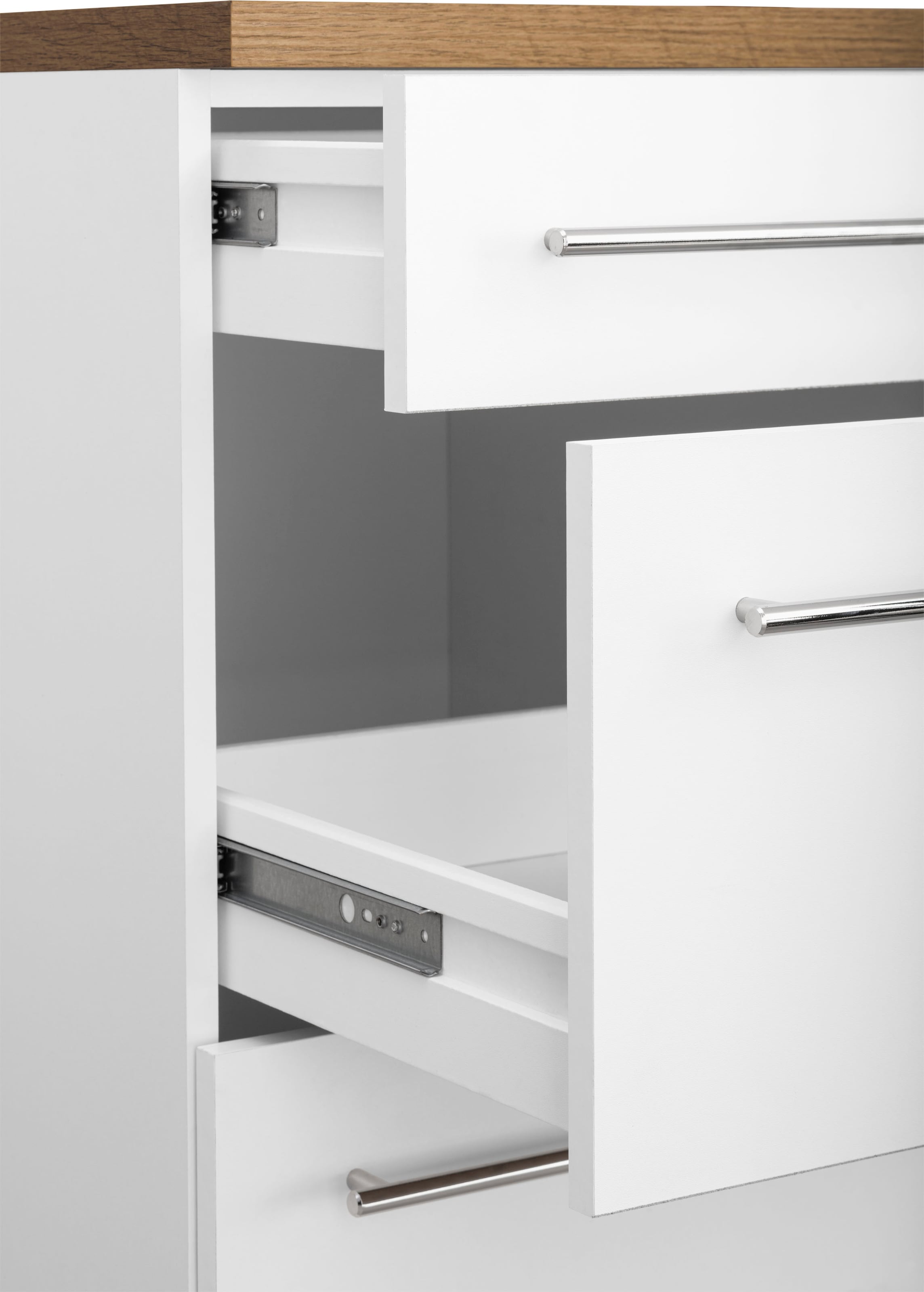 KOCHSTATION Küchenzeile »KS-Samos« Breite 220 cm, wahlweise mit E-Geräten, mit Arbeitsplatte