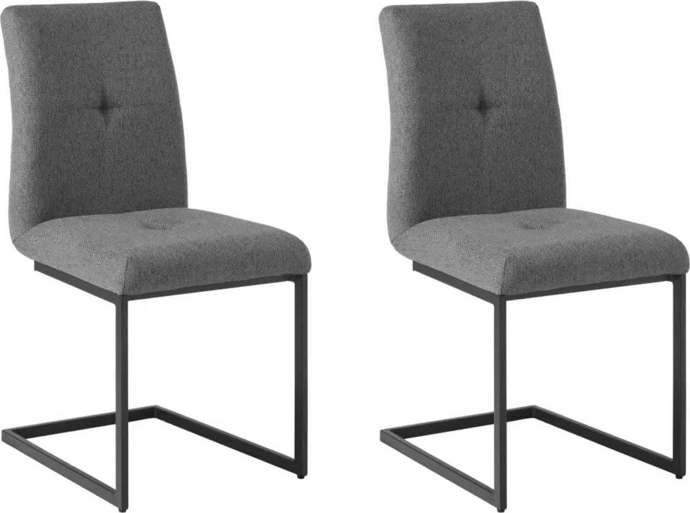 OTTO home Essgruppe »Vendy«, (Set, 7 tlg.), pflegeleichte Strukturstoff-Stühle, 3D-Steppung, ausziehbarer Tisch
