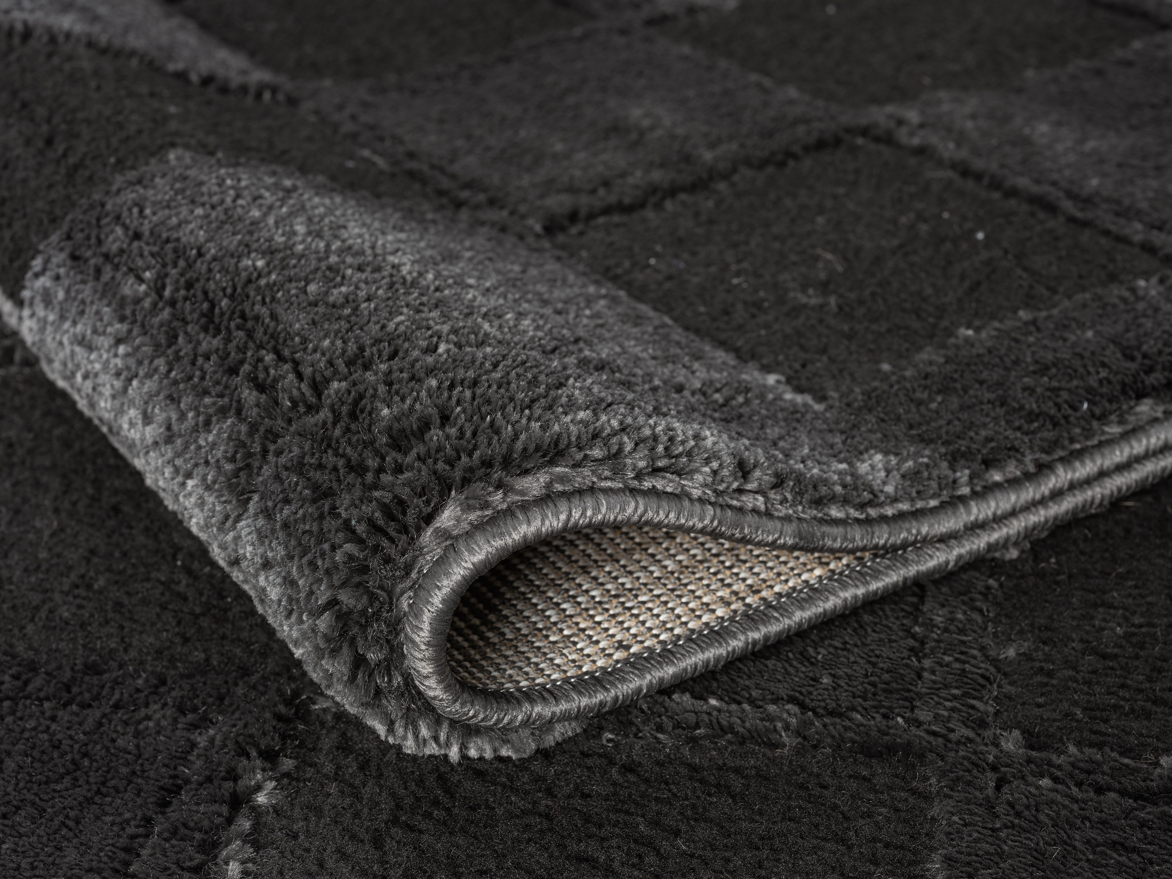 OTTO home Teppich »Belion, Hoch-Tief-Struktur, Karo-Muster« rechteckig 19 mm Höhe leichter Glanz, Schachbrettmuster, Modern, Wohnzimmer, Schlafzimmer