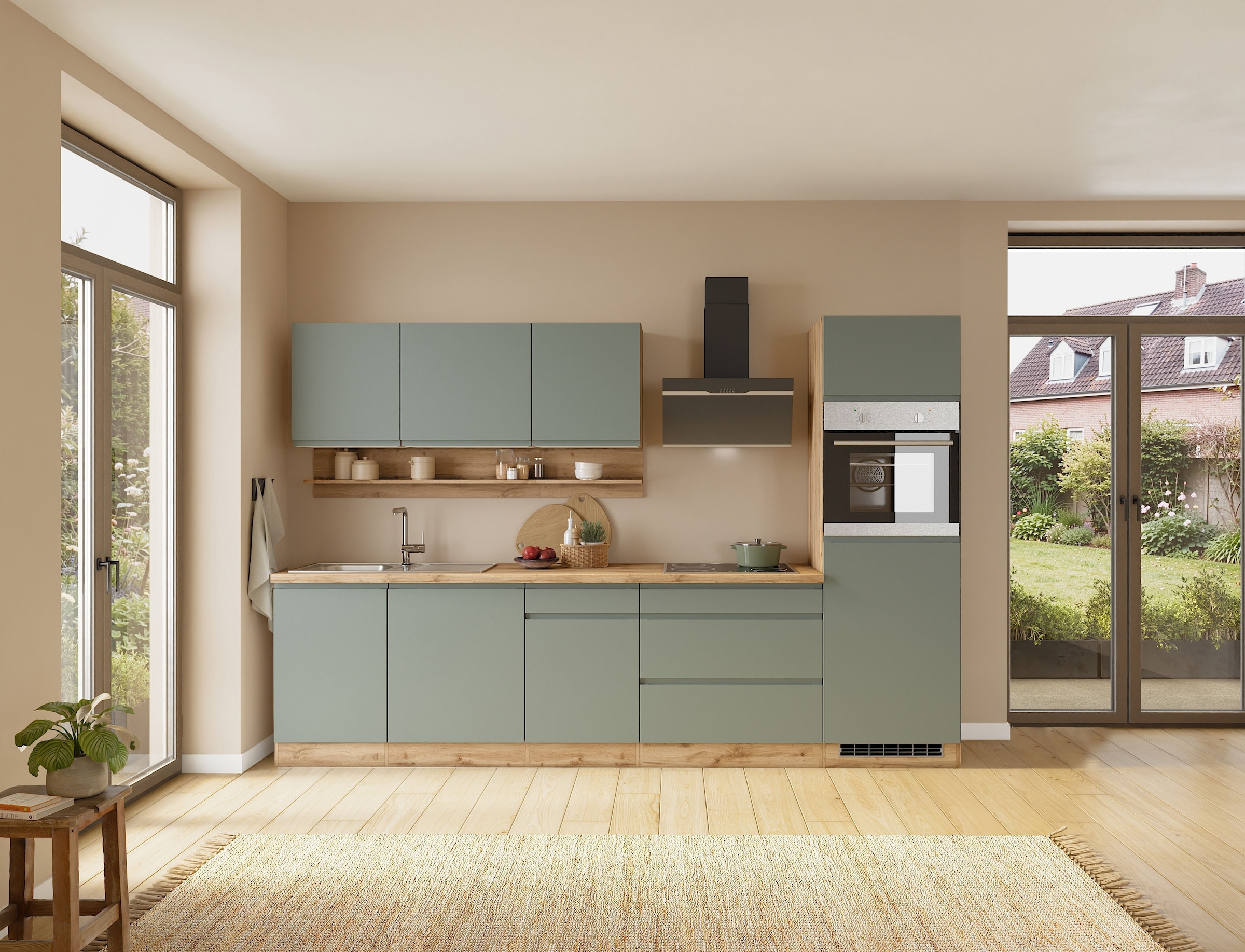 KOCHSTATION Backofen/Kühlumbauschrank »KS-Virginia,neu in verbesserter Ausführung« Stauraum, Softclose,  Breite 60 cm, Höhe 200 cm, Nische für Ofen B/H/T: 56/59/55 cm