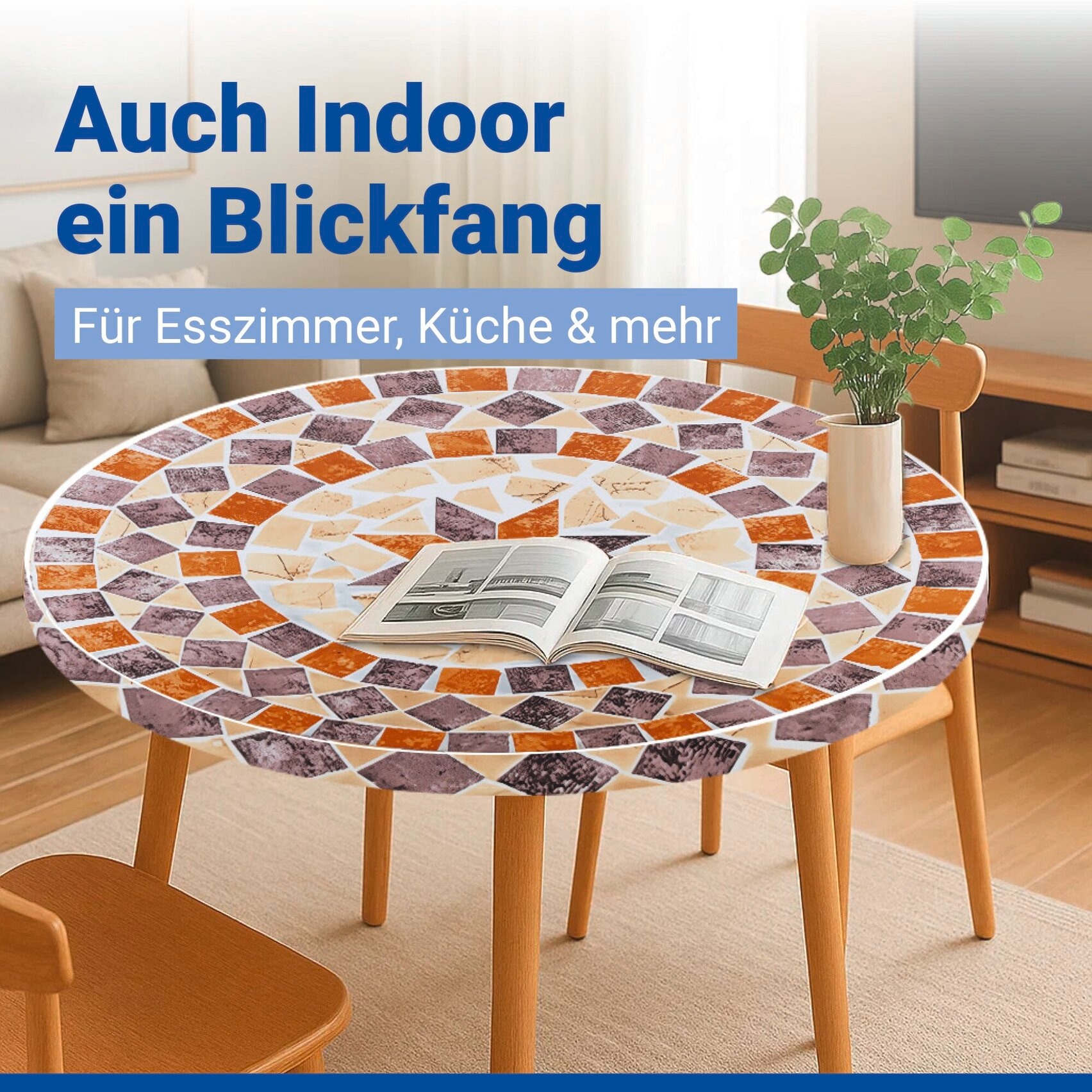 Maximex Gartentischdecke »Spann-Tischdecke« Ø 85-105 cm, abwaschbar, wetterfest