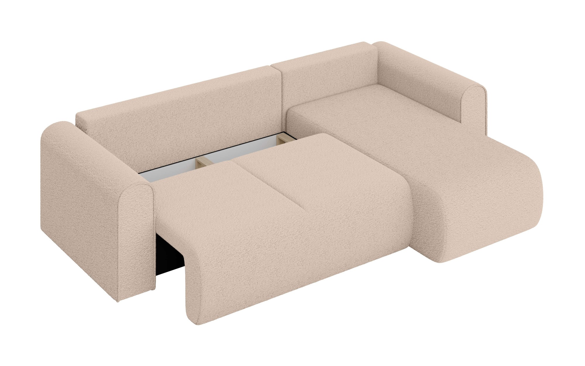 INOSIGN Ecksofa »Zacharia wahlweise Schlafsofa mit Bettkasten, B/T/H 250/166/86 cm«, L-Form mit Wellenunterfederung, Recamiere beidseitig montierbar