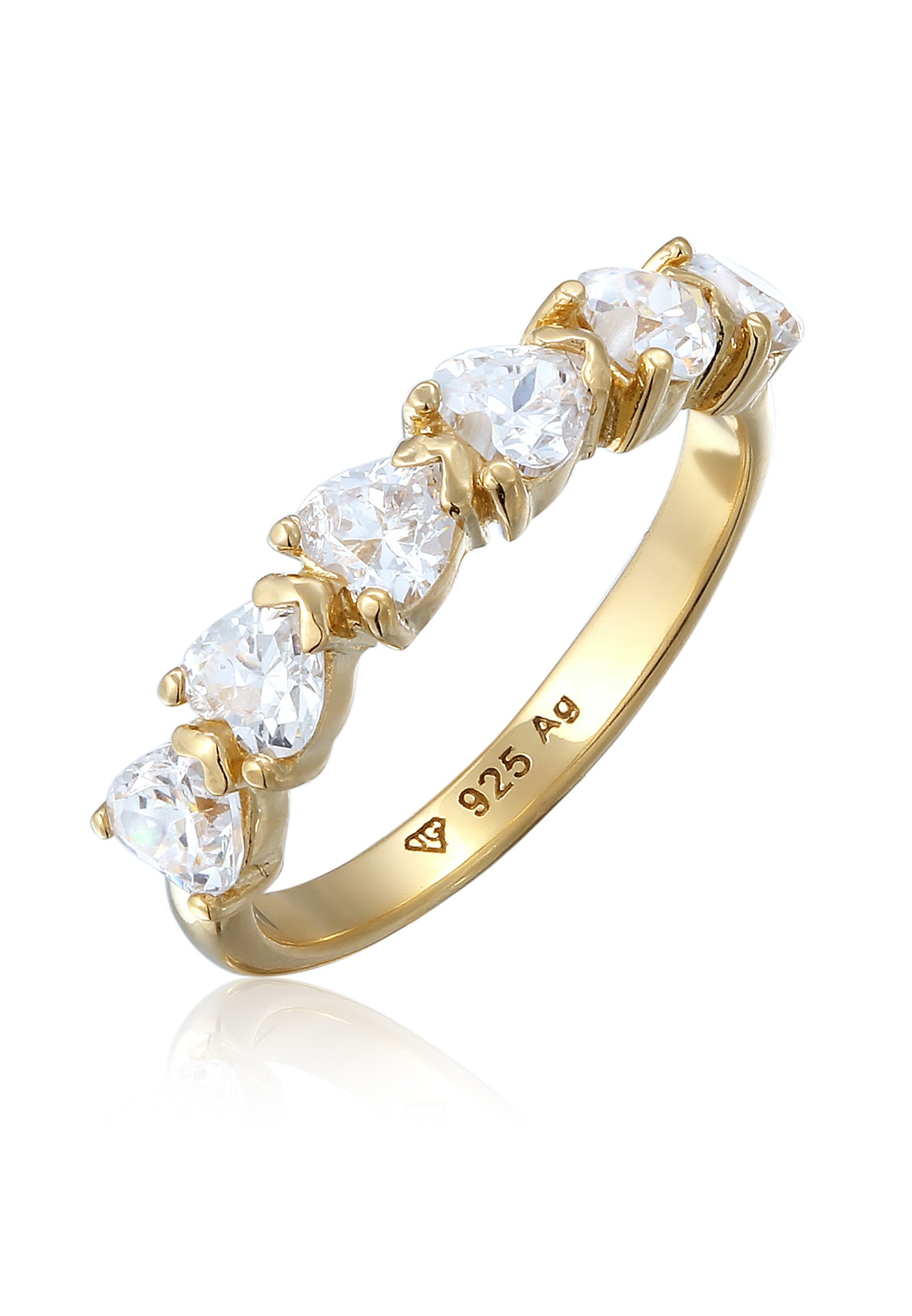 Elli Fingerring »Ring Herz Zirkonia Weiß 925 Sterling Silber«