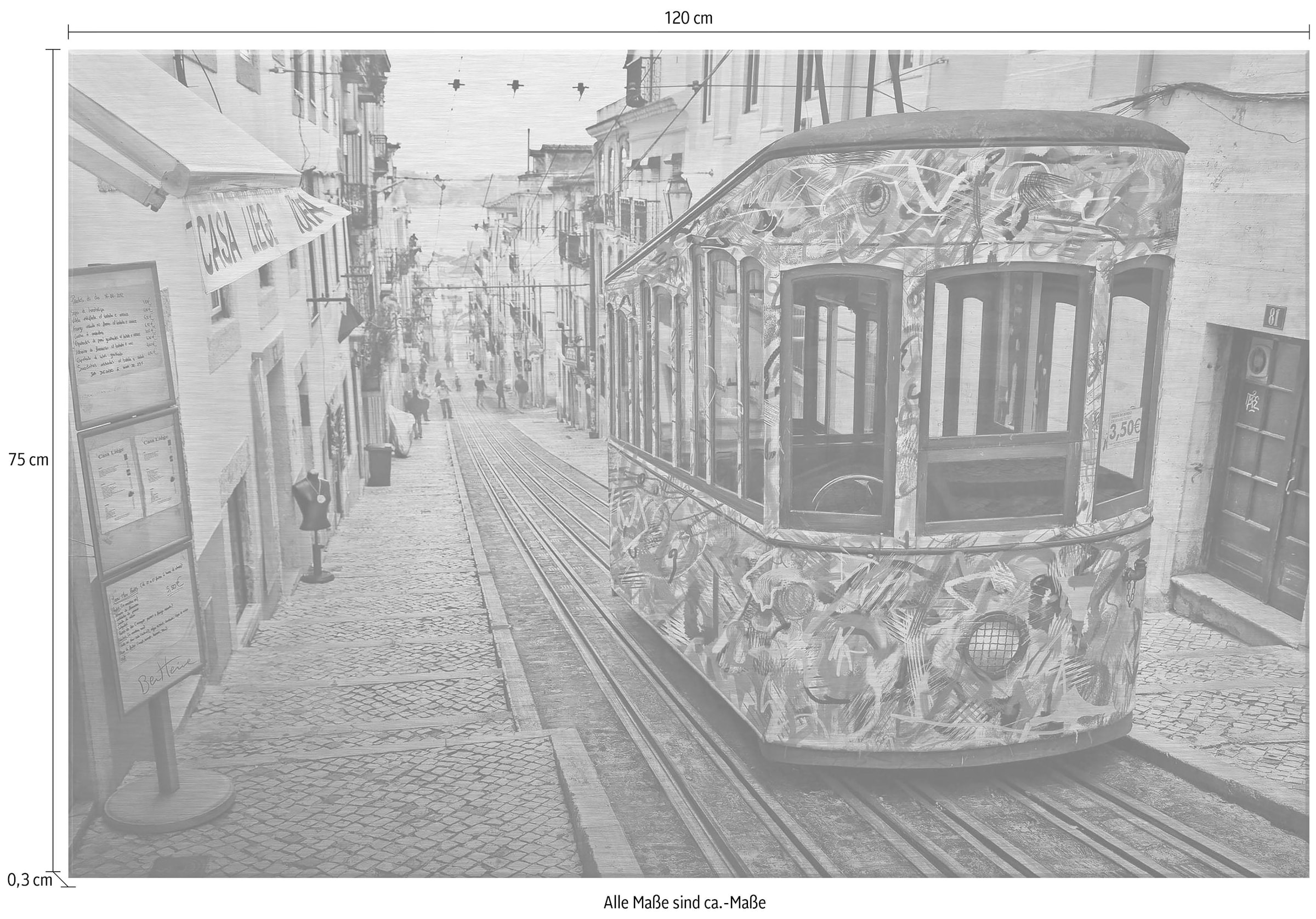 Wall-Art Metallbild »Ben Heine - Tram in Lissabon«, mit Silbereffekt online  bei OTTO