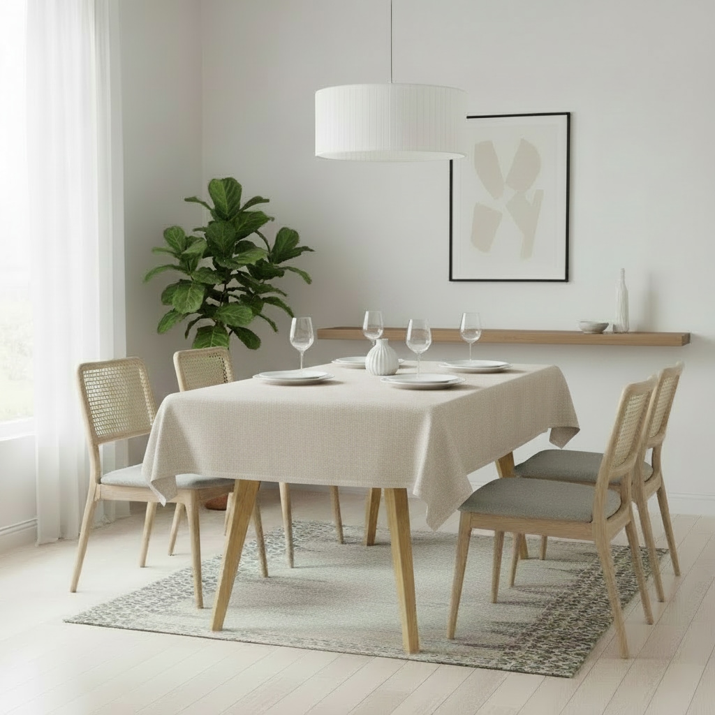 OTTO home Tischdecke »Josée, wasserabweisend, in eckig & rund« strukturiert, Leinenoptik, uni ,wasserabweisend, pflegeleicht, Deko,