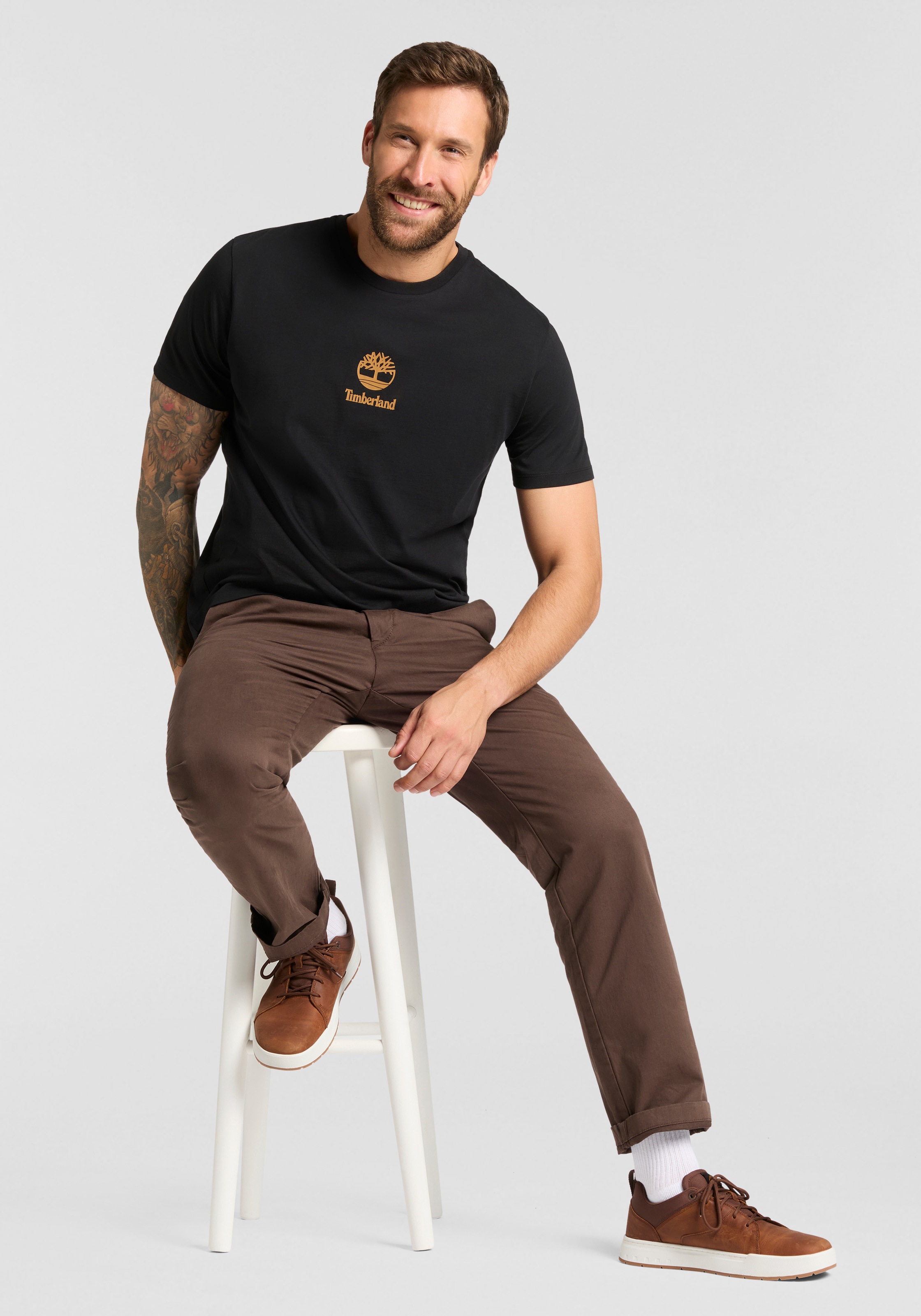 Timberland T-Shirt »Print Stack Logo Short Sleeve Tee« sportlicher Schnitt, Kurzarm, für Sportmode und Casualmode