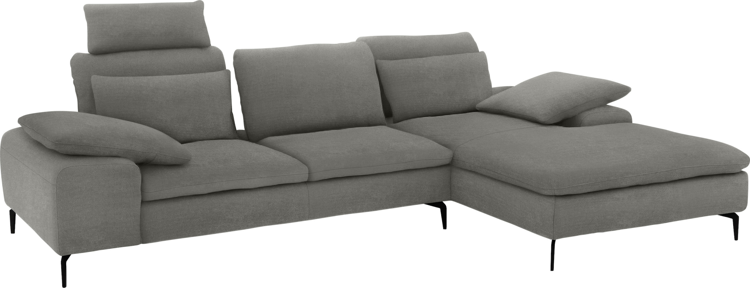 W.SCHILLIG Ecksofa »valentinoo, Designsofa, bequem, elegant und zeitlos, L-Form«, (Set), inklusive Hocker, mit Sitztiefenverstellung, Breite 299 cm