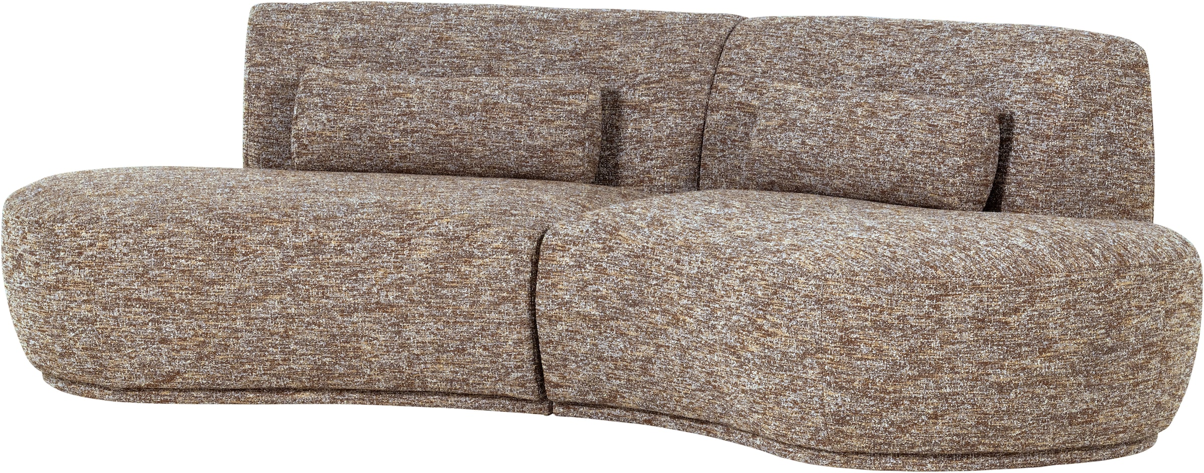 WOOOD 4-Sitzer »Batavier 4-Sitzer Melange-Webstoff halbrunde Form B254 x T122x H74 cm« Tragkraft 320 kg, Ausgezeichnete Verschleißfestigkeit, mit Zierkissen