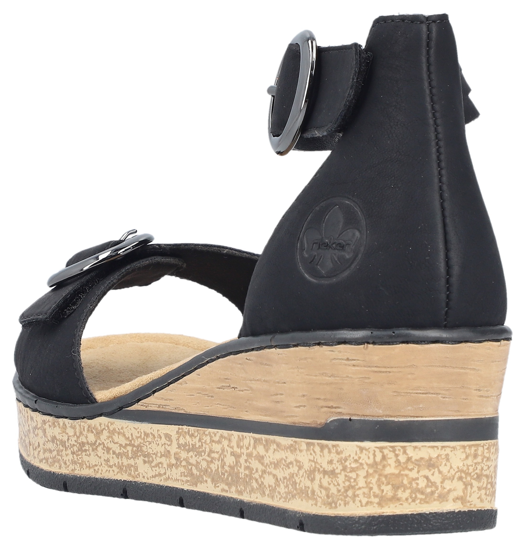 Rieker Keilsandalette  Sommerschuh, Urlaubsschuh, Sandale mit trendy Fesselriemchen