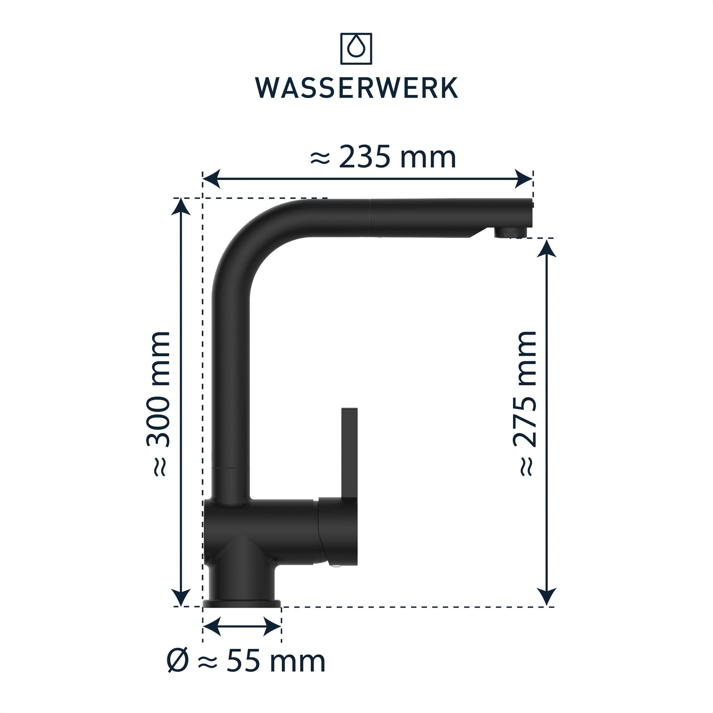 WASSERWERK Spültischarmatur »WK 4, Wasserhahn, Küche, Einhebelmischer«