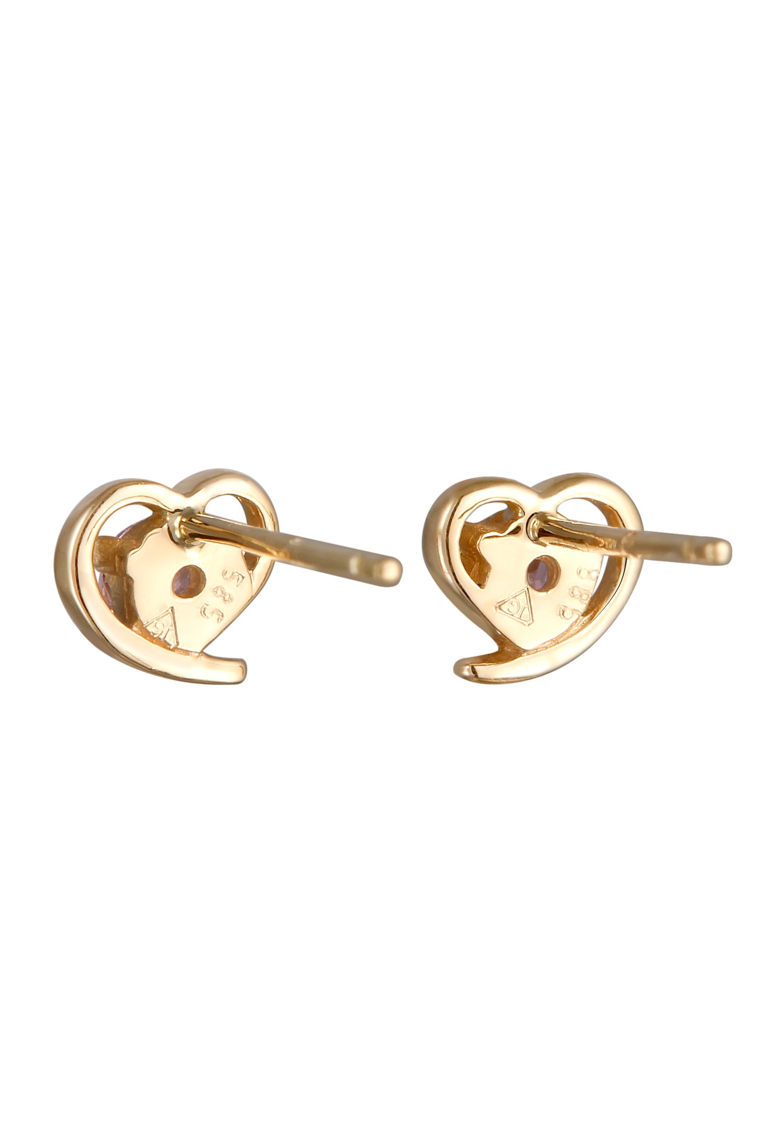 Elli Premium Paar Ohrstecker »Ohrringe Herz Zirkonia 585 Gelbgold«