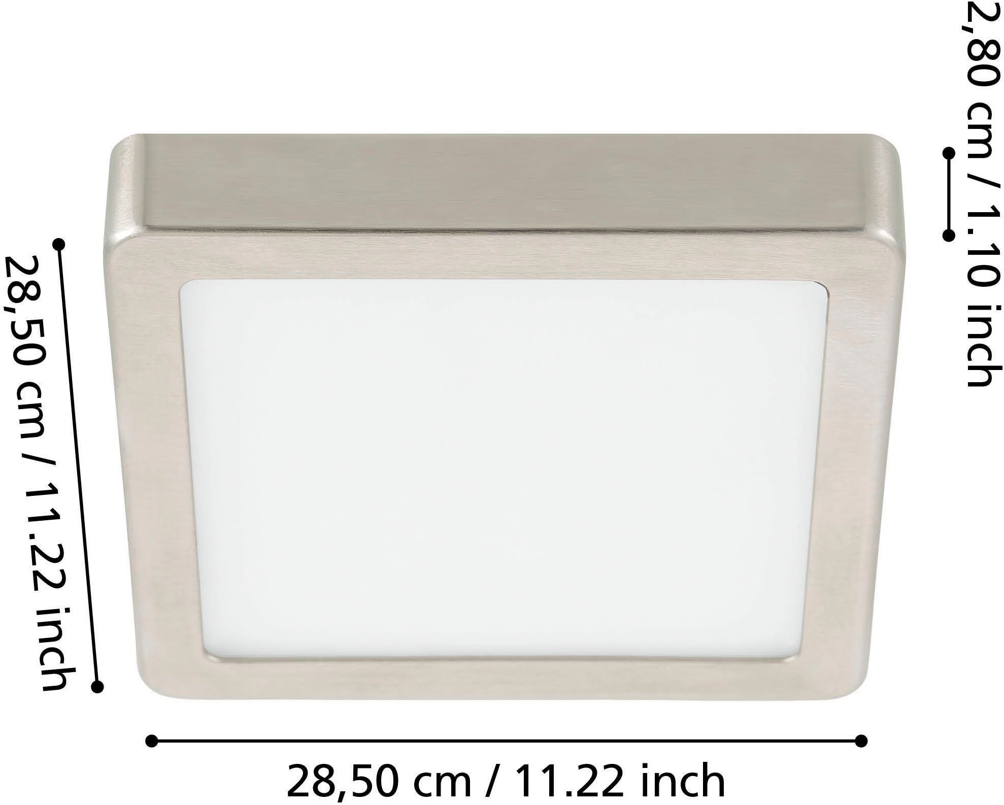 EGLO Aufbauleuchte »Fueva 5 Deckenleuchte, Flurlampe, Wohnzimmerlampe, Nickel-Matt, Lampe« LED-Modul 1 Stk. Warmweiß L x B 28,5 cm, Aufbauleuchte, Deckenlampe, LED Aufbaulampe, Lampe