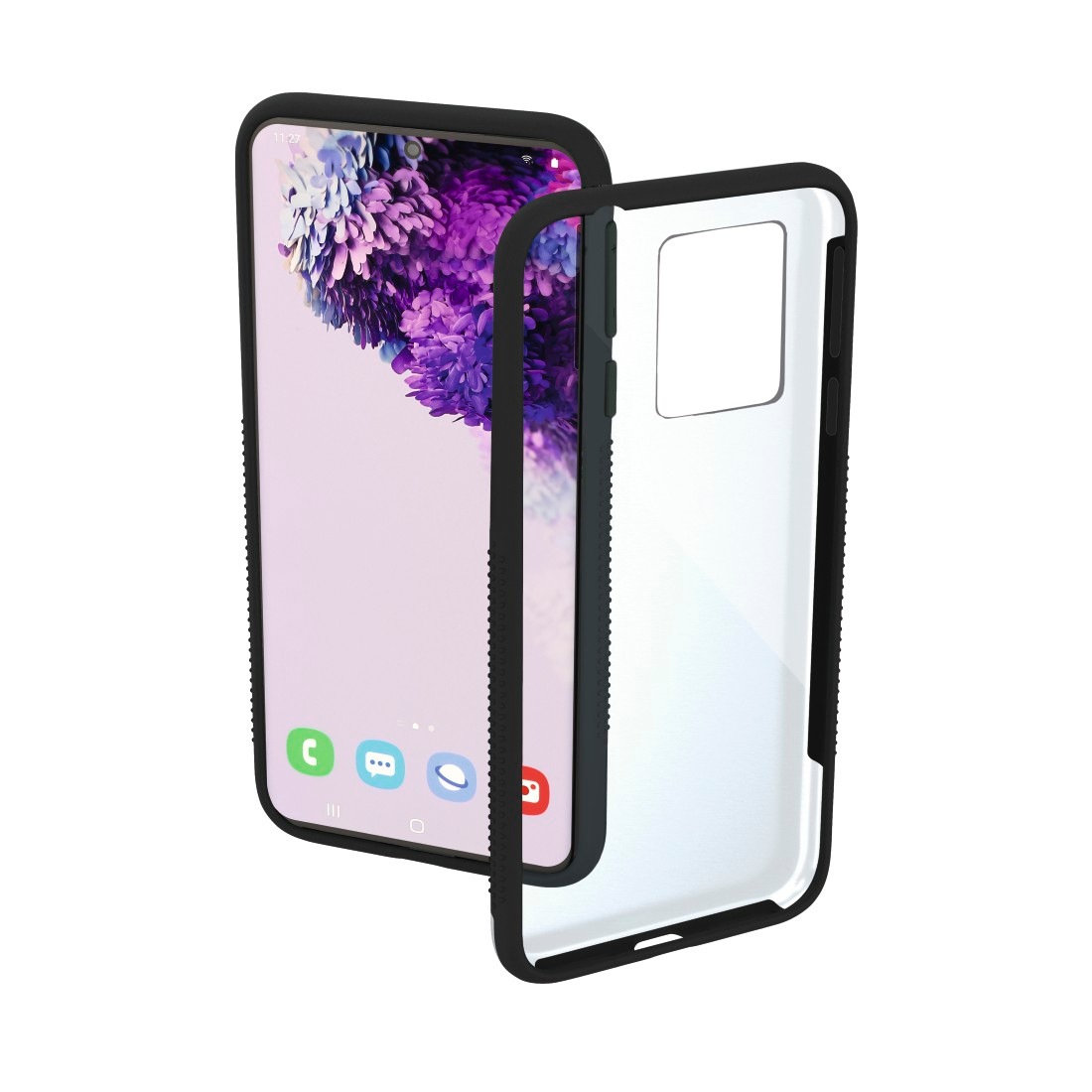 Cover, Hülle für Samsung Galaxy S20+, Transparent/Schwarz...