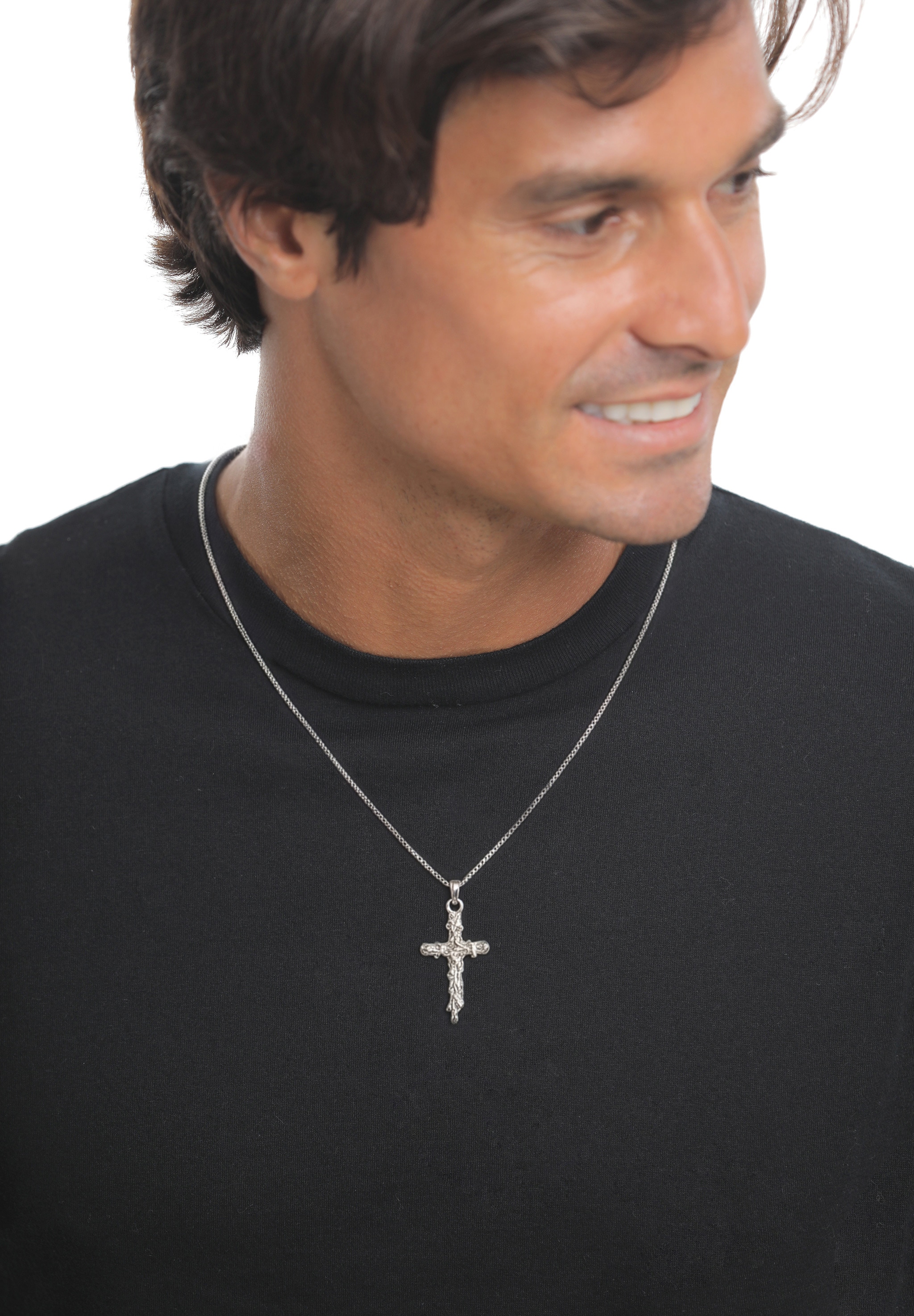 Kuzzoi Kette mit Anhänger »Halskette Anhänger Kreuz 925 Sterling Silber«