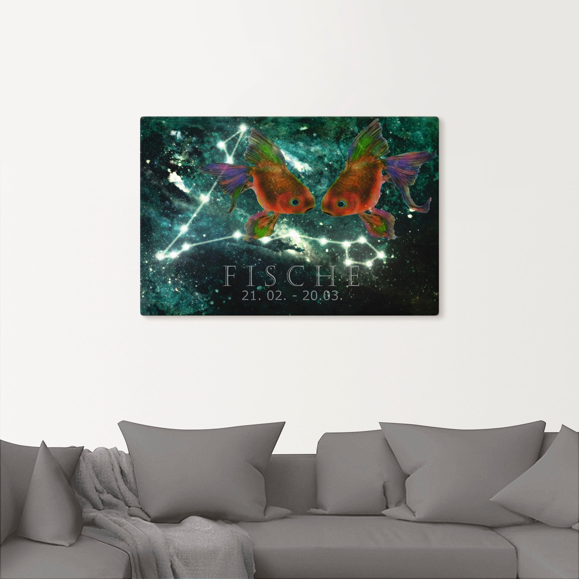 Artland Wandbild »Sternzeichen - Fische«, Bilder von Sternzeichen, (1 St.), als Leinwandbild, Poster in verschied. Größen