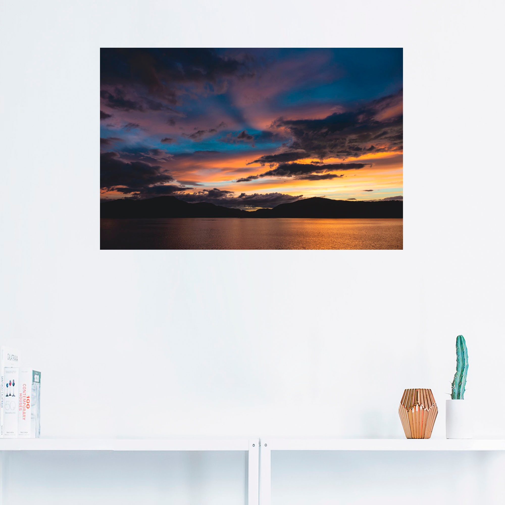 Artland Wandbild »Blick auf den Storfjord Norwegen Abend«, Küste, (1 St.), als Alubild, Leinwandbild, Wandaufkleber oder Poster in versch. Größen