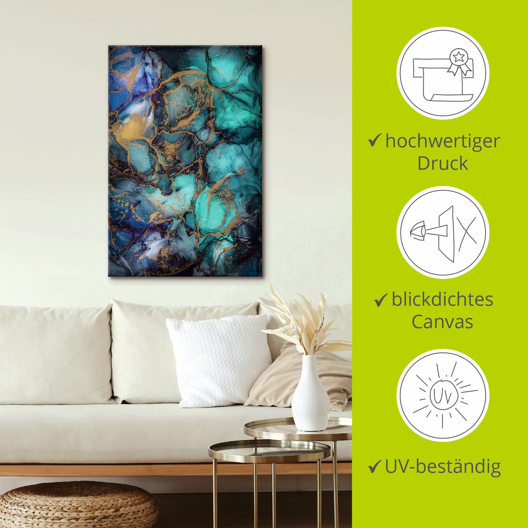 Artland Wandbild »Saphir«, Muster, (1 St.), als Alubild, Outdoorbild, Leinwandbild in verschied. Größen